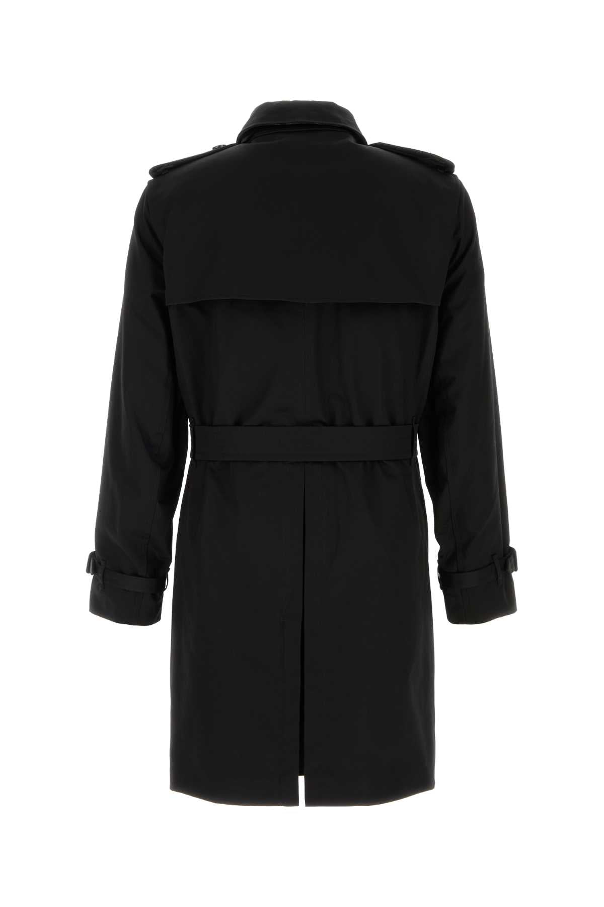 Burberry Men Black Gabardine Kensington Trench Coat BURBERRY