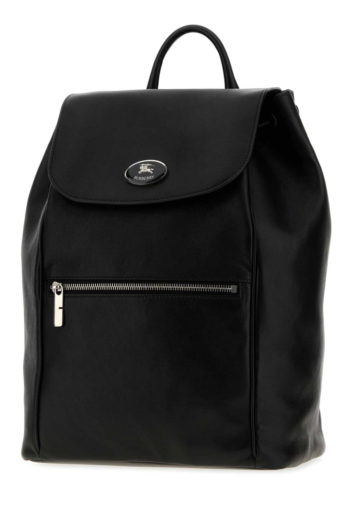 Burberry Men Black Nappa Leather Knight Stamp Backpack BURBERRY