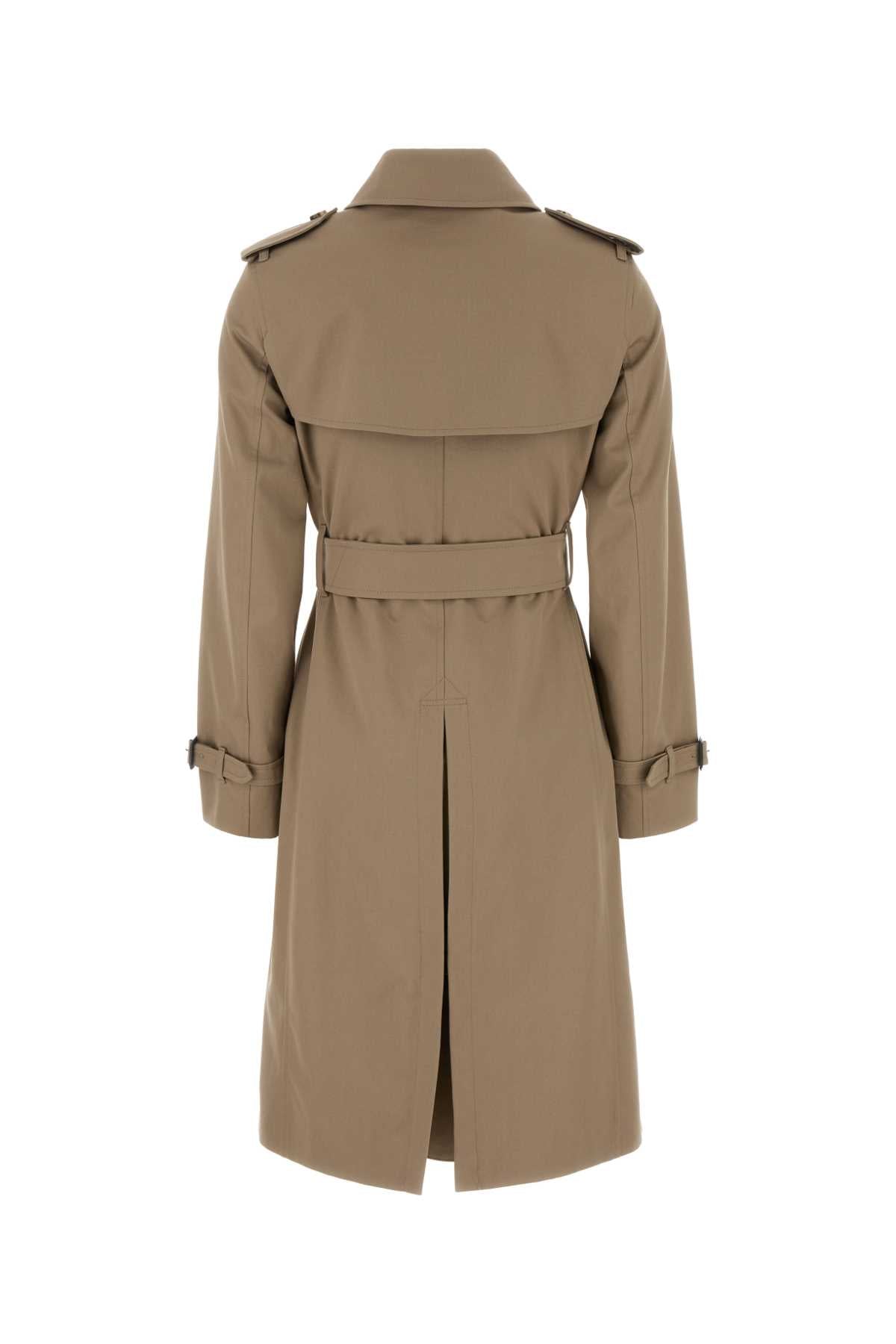 Burberry Women Cappuccino Gabardine Lakefield Trench Coat BURBERRY