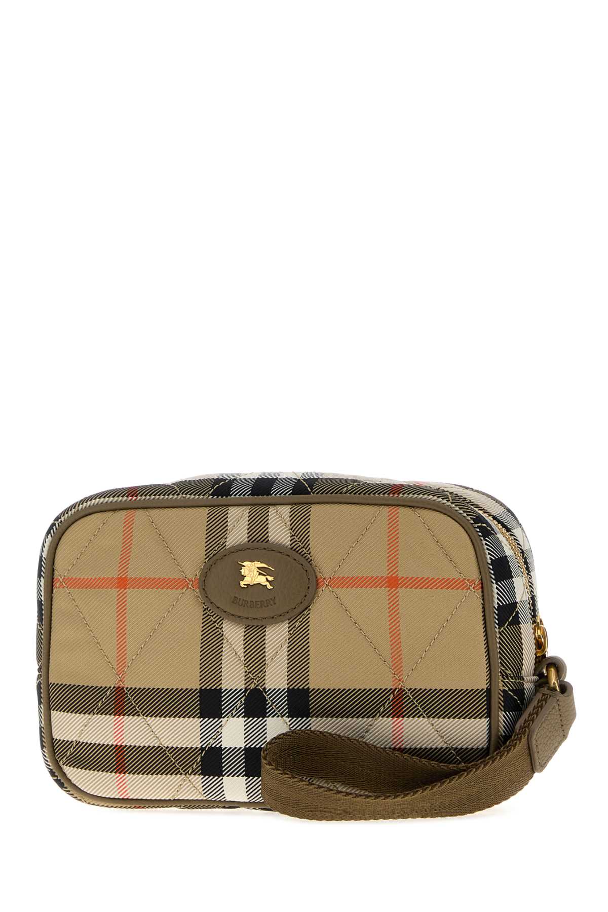 Burberry Women Embroidered Canvas Horseshoe Clutch BURBERRY
