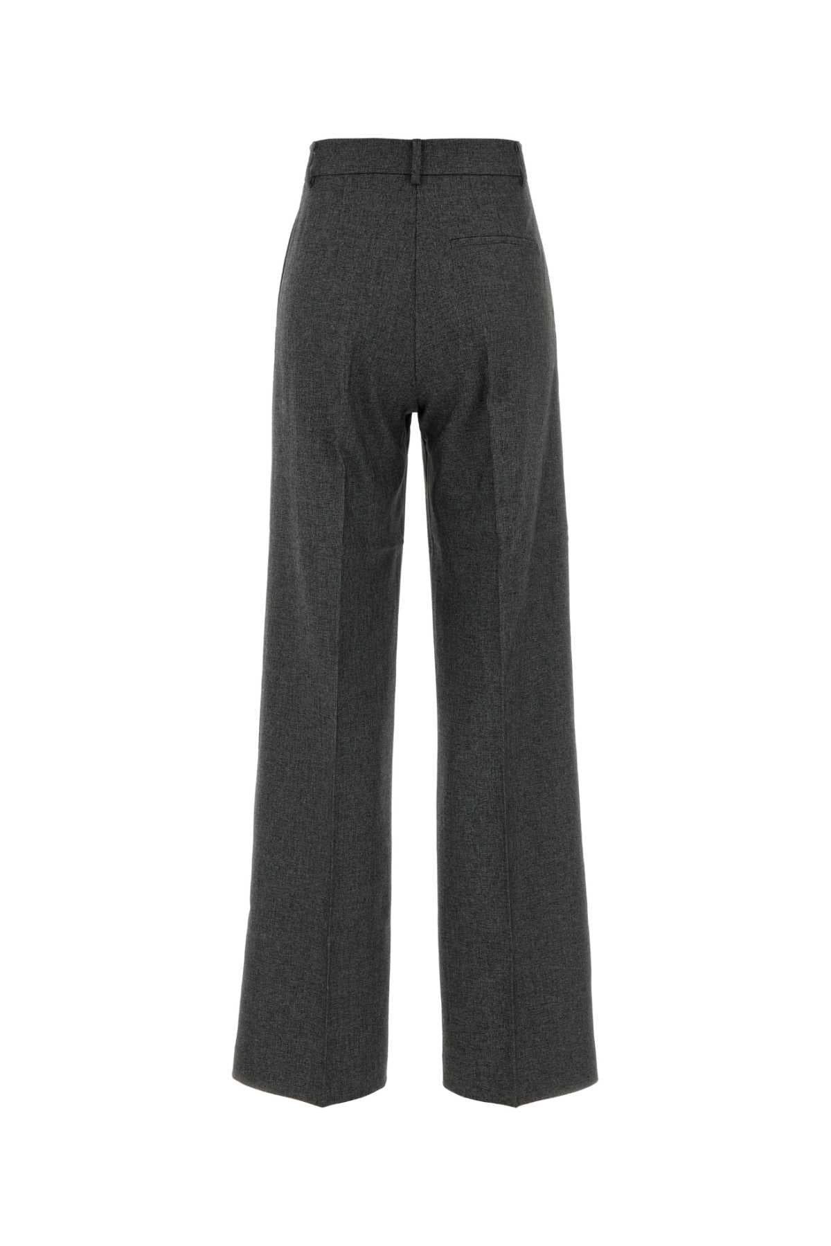 The Andamane Women Dark Grey Twill Wide-Leg Nathalie Pant THE ANDAMANE