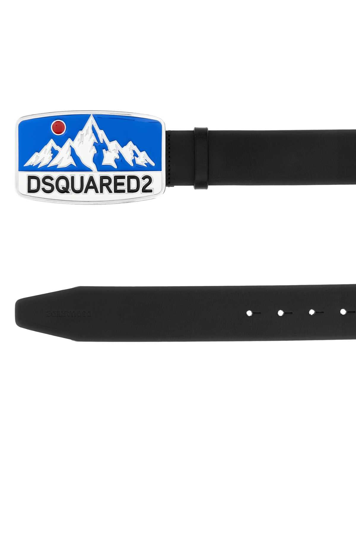 Dsquared Men Black Leather Dominate Your Sport Belt DSQUARED2