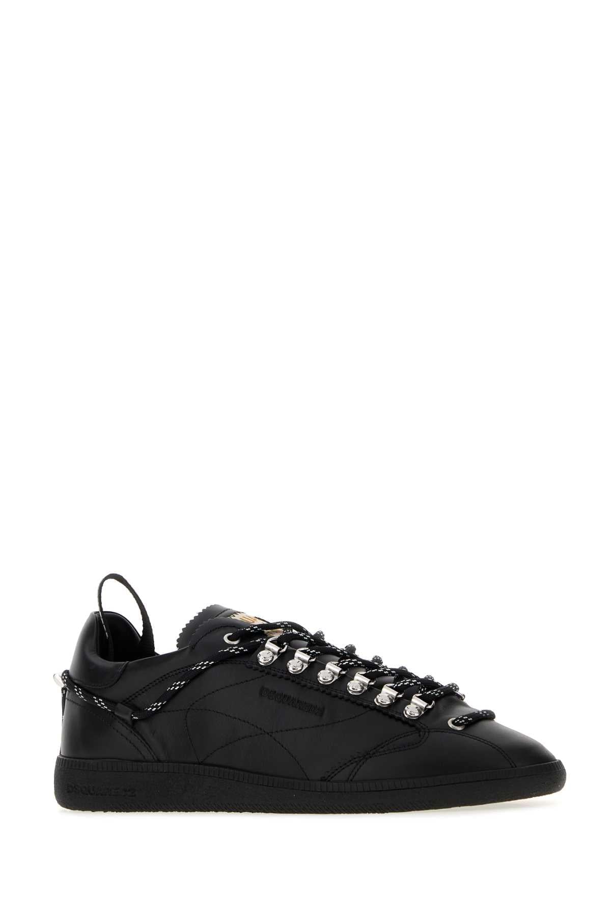 Dsquared Men Black Nappa Leather Dsquared2 Rebels Sneakers DSQUARED2