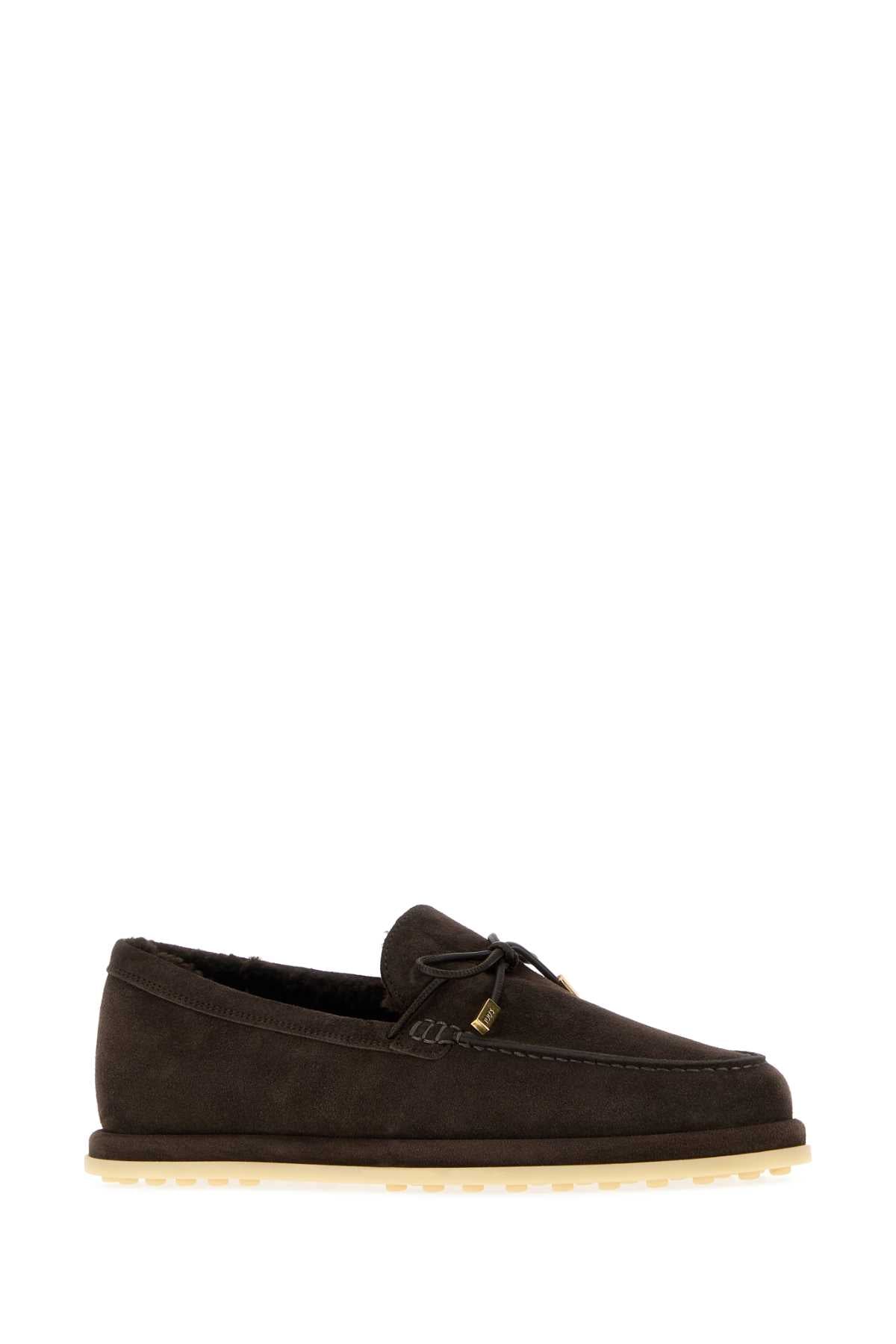 Tod's Women Dark Brown Suede Loafers TOD'S