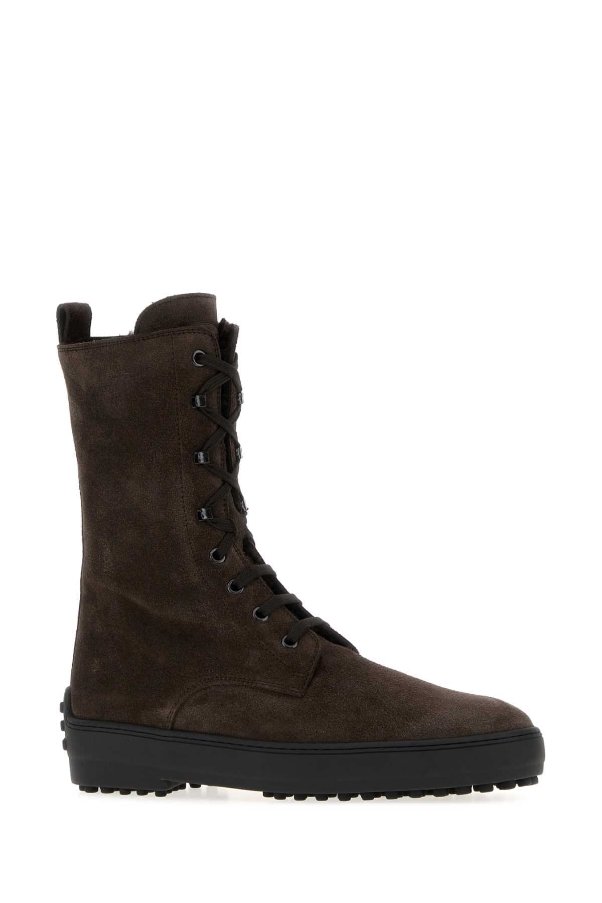 Tod's Women Dark Brown Suede Ankle Boots TOD'S
