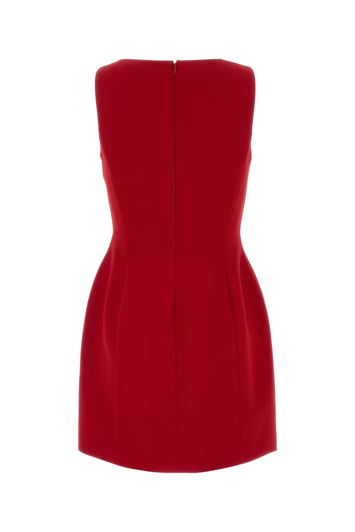 Blumarine Women Red Stretch Cady Mini Dress BLUMARINE