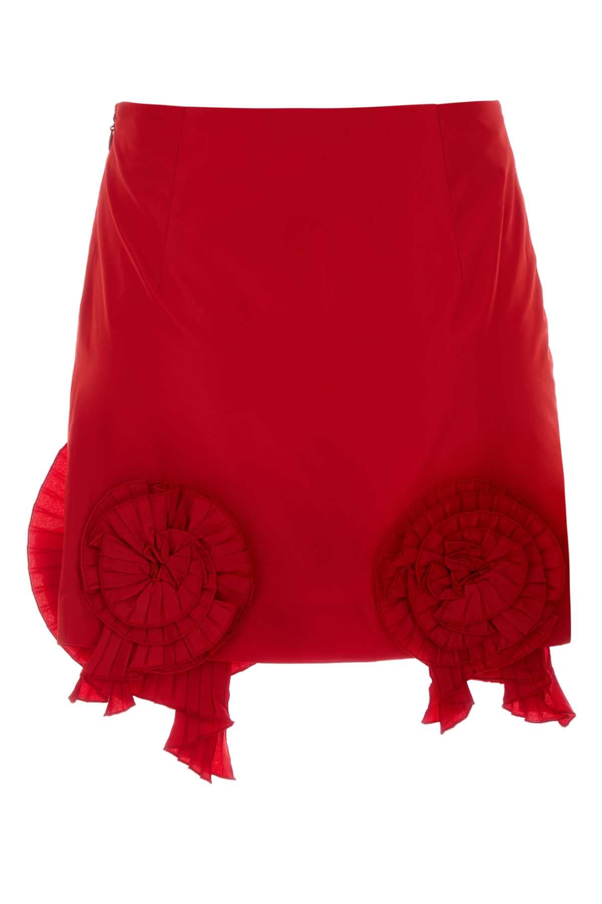 Blumarine Women Red Taffeta Mini Skirt BLUMARINE