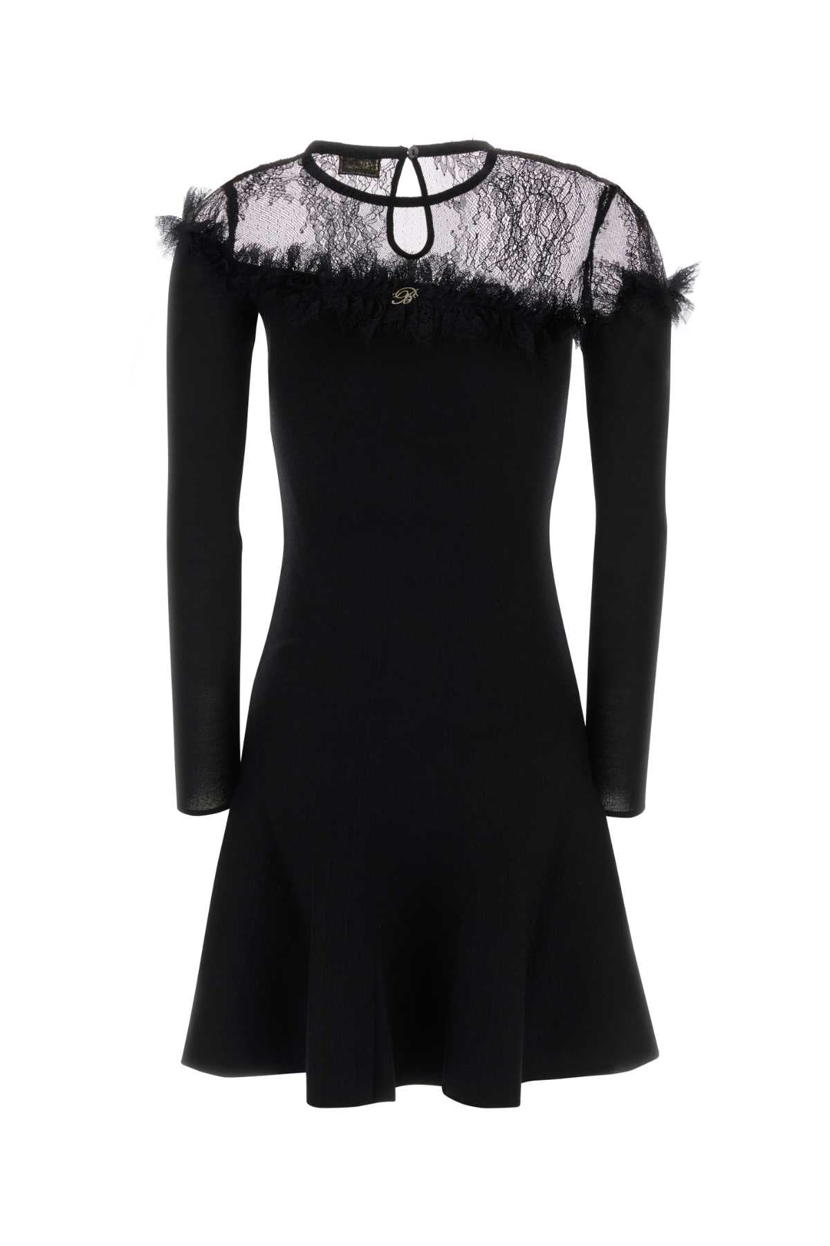Blumarine Women Black Wool Dress BLUMARINE