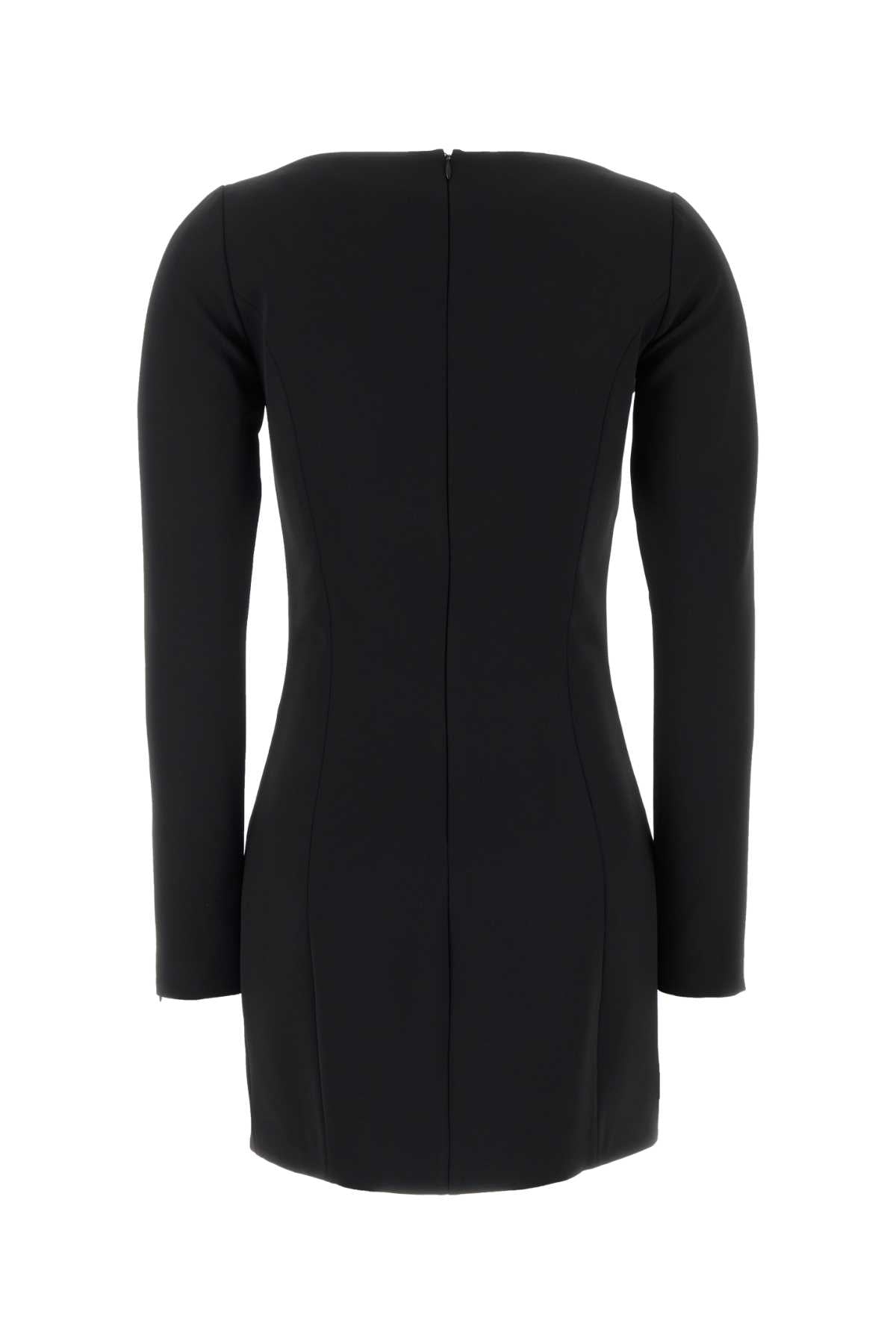Blumarine Women Black Stretch Crepe Mini Dress BLUMARINE