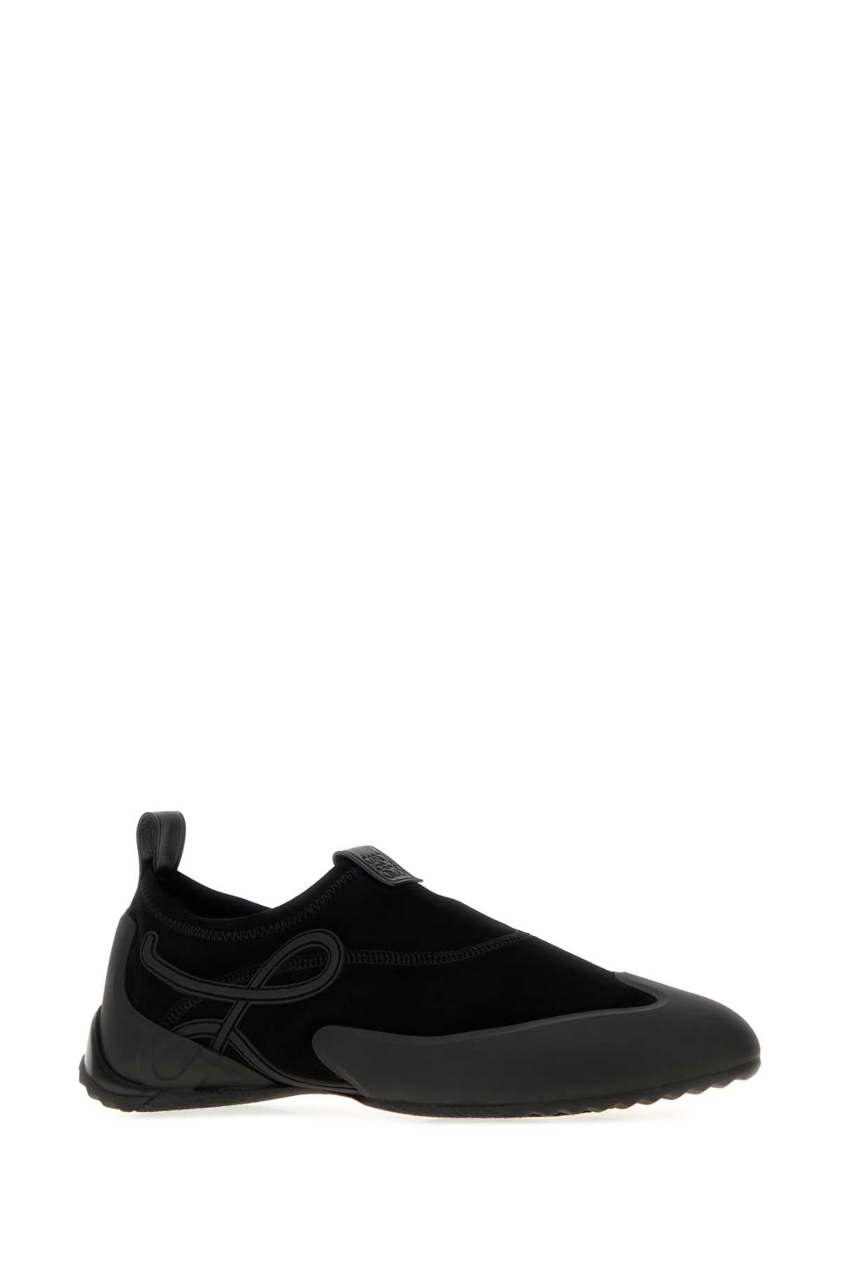 Loewe Men Black Suede Grip Aqua Slip Ons LOEWE