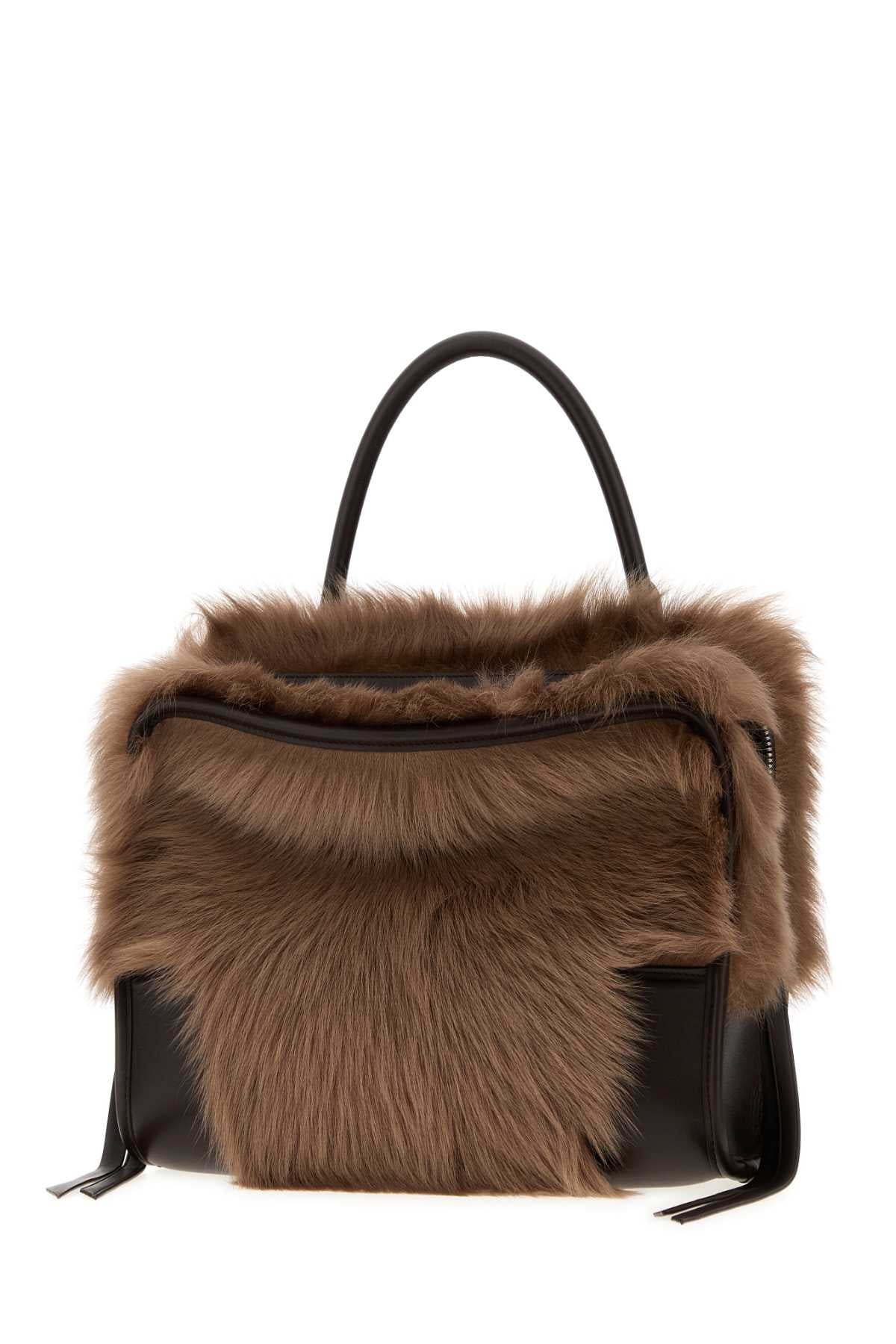 Loewe Women Brown Shearlings Medium Amazona 180 Handbag LOEWE