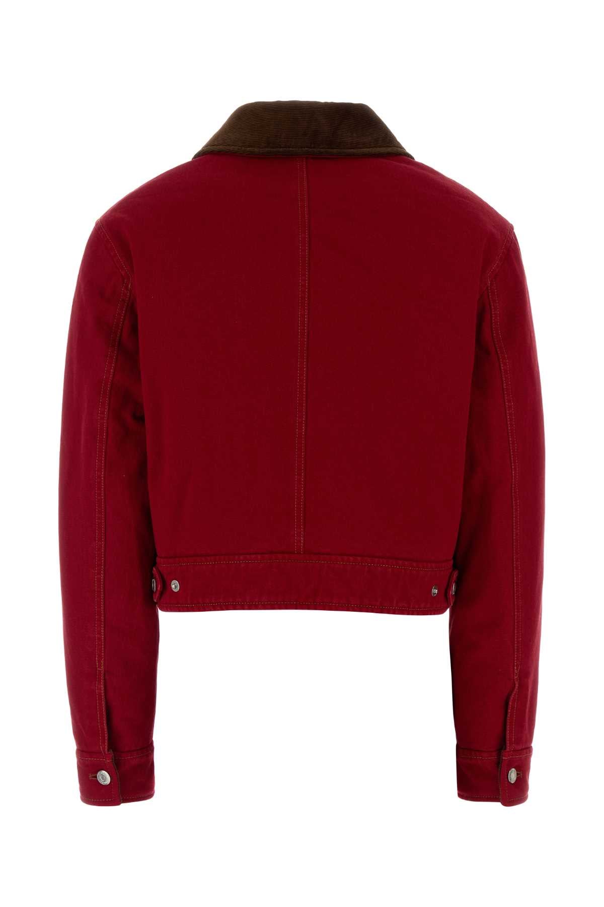 Ami Women Red Denim Jacket AMI PARIS