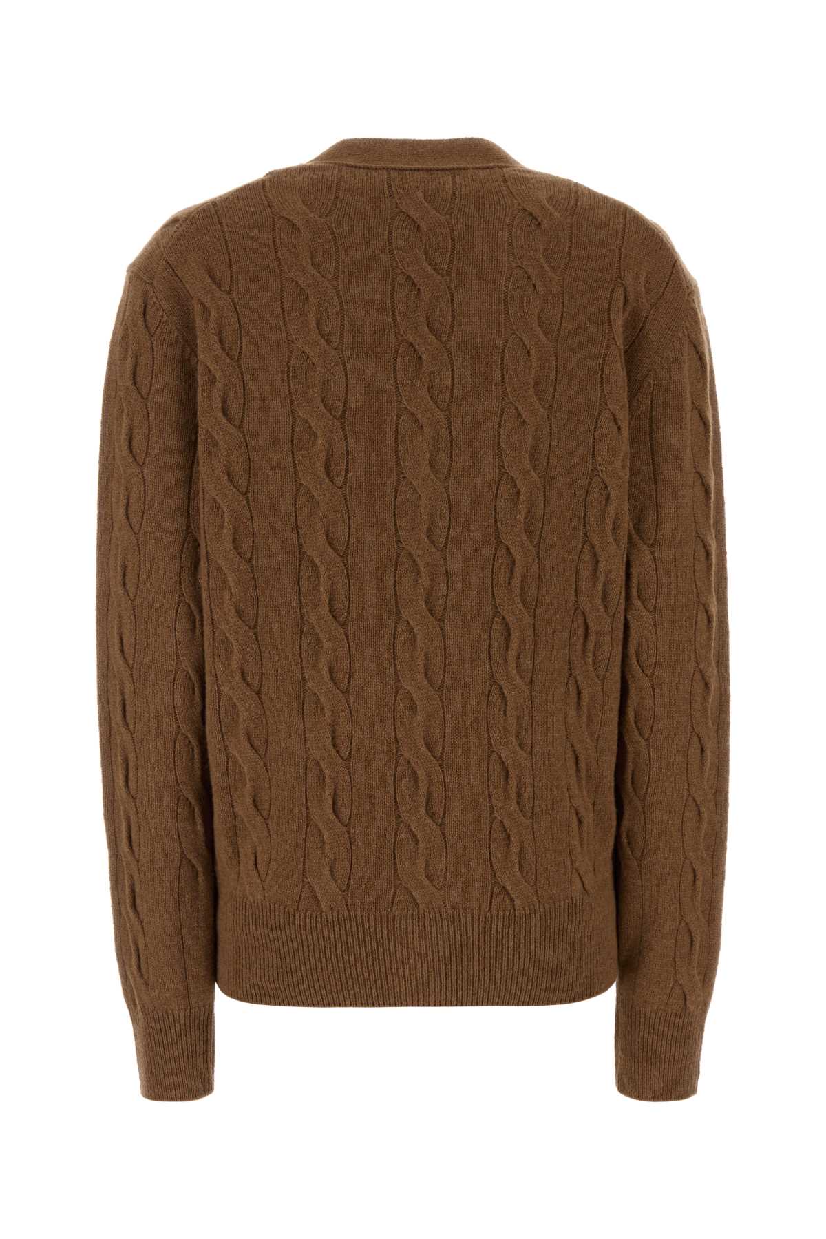 Ami Women Brown Wool Cardigan AMI PARIS