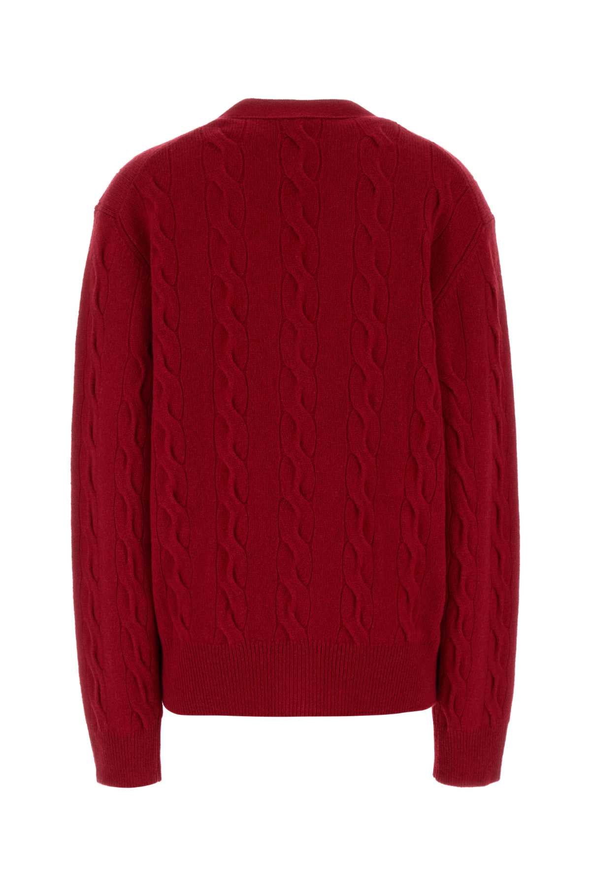 Ami Women Red Wool Cardigan AMI PARIS