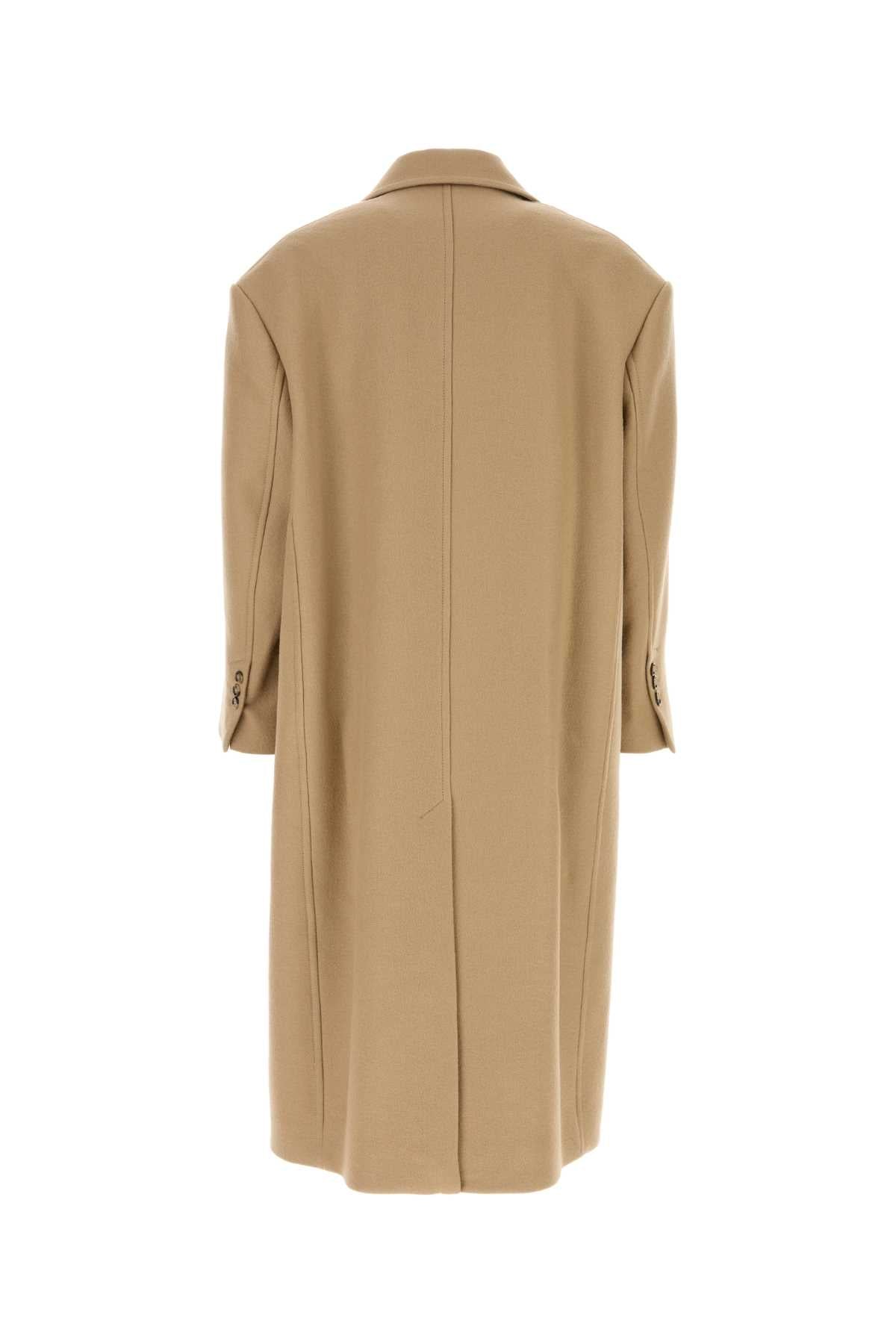 Ami Men Beige Wool Coat AMI PARIS