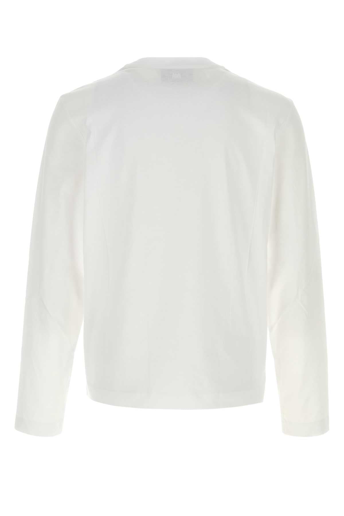 Ami Men White Cotton T-Shirt AMI PARIS