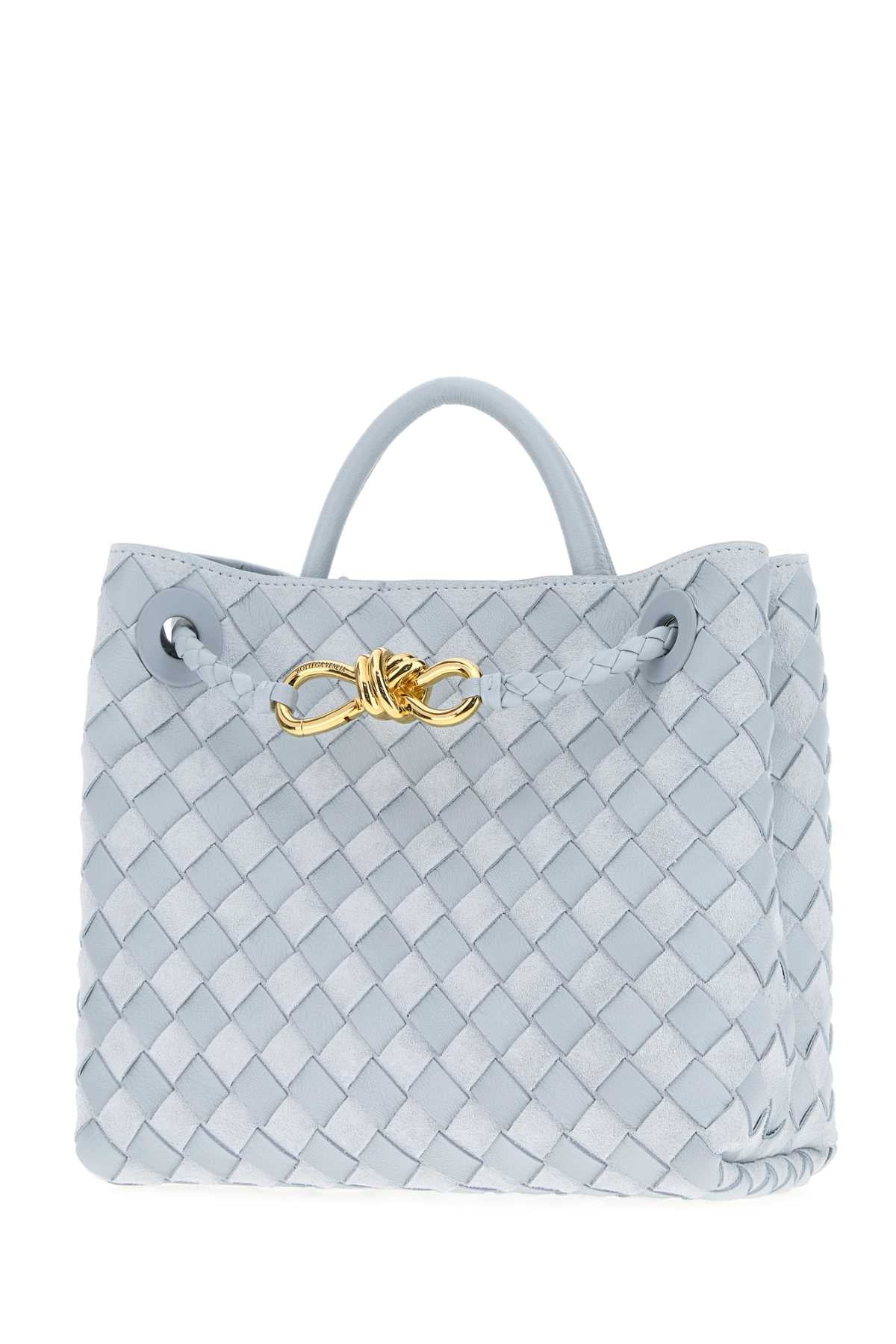 Bottega Veneta Women Pastel Light Blue Leather And Suede Small Andiamo Handbag BOTTEGA VENETA