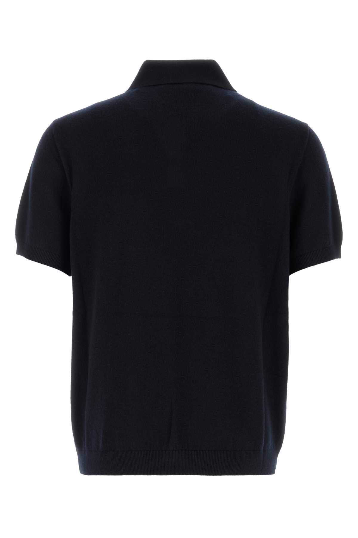 Gucci Men Midnight Blue Cashmere Polo Shirt GUCCI