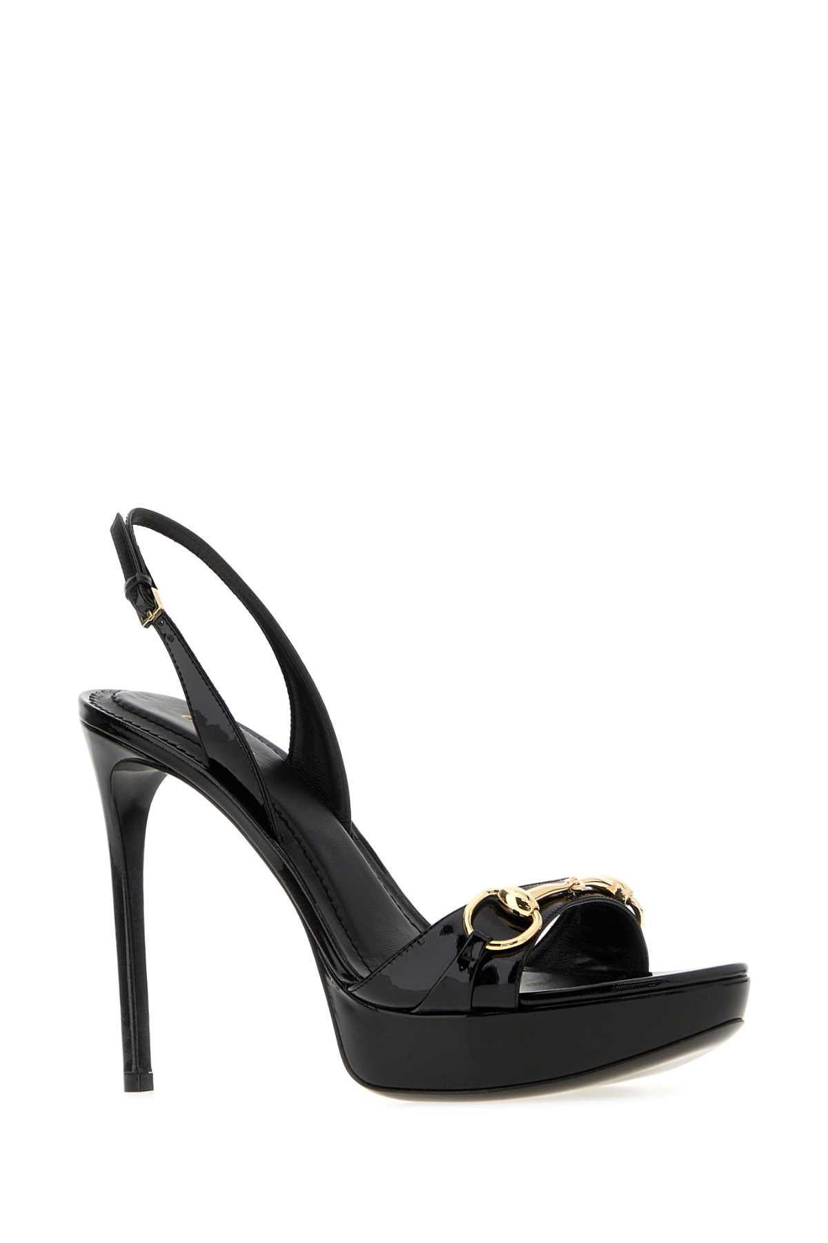 Gucci Women Black Leather Donna Sandals GUCCI