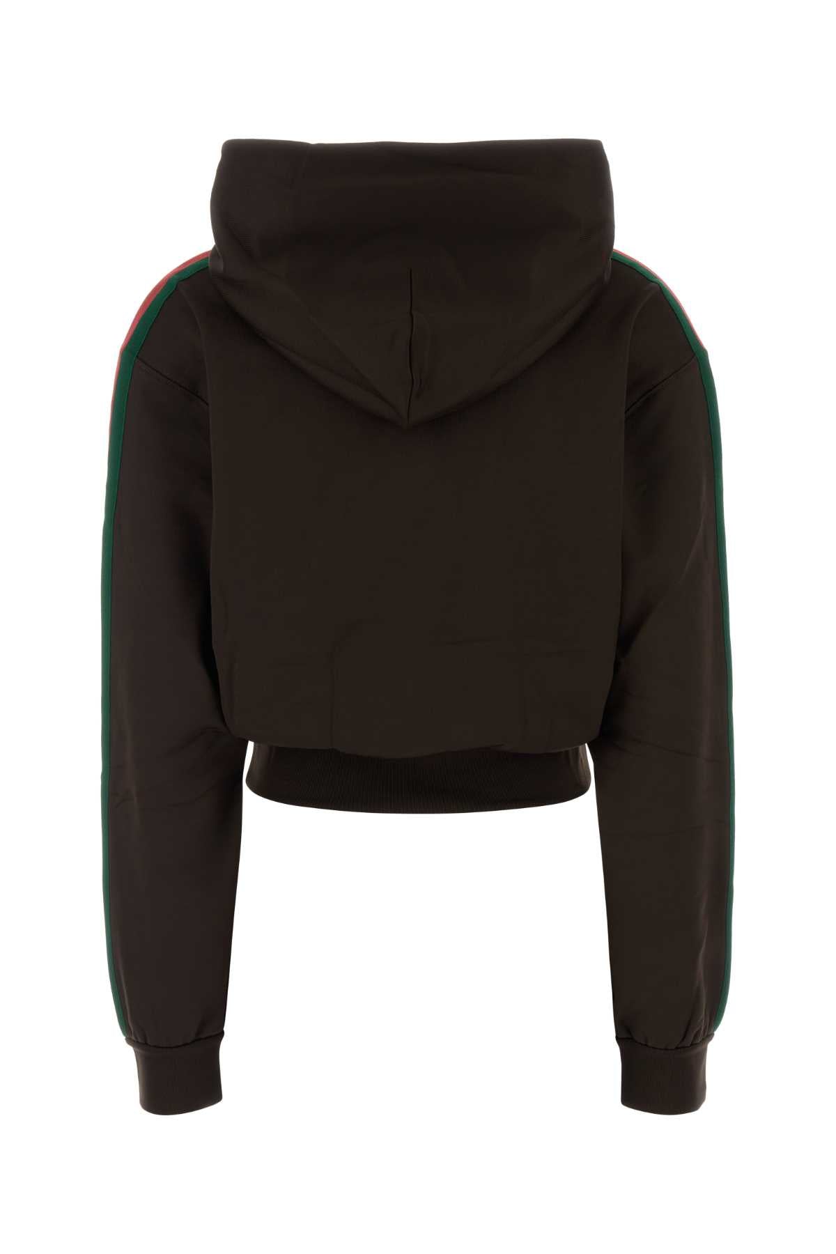 Gucci Women Dark Brown Stretch Jersey Sweatshirt GUCCI