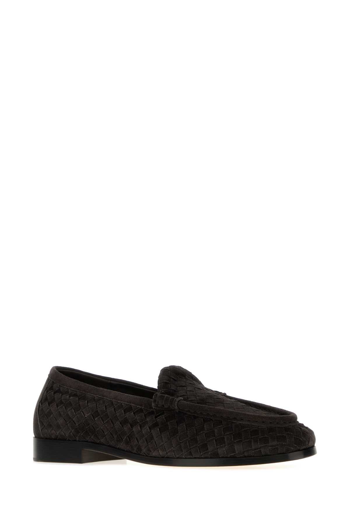 Bottega Veneta Men Dark Brown Suede Silenzio Loafers BOTTEGA VENETA
