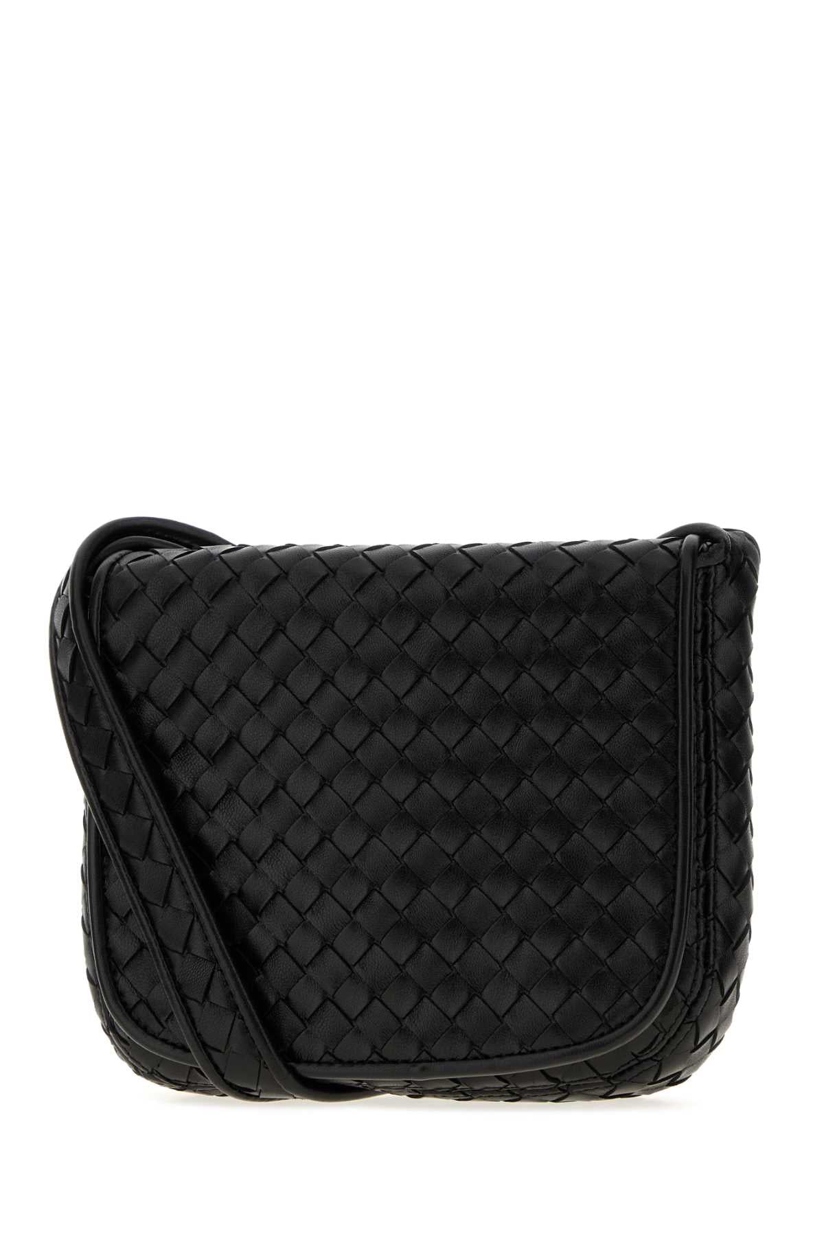 Bottega Veneta Men Black Leather Small Vento Crossbody Bag BOTTEGA VENETA