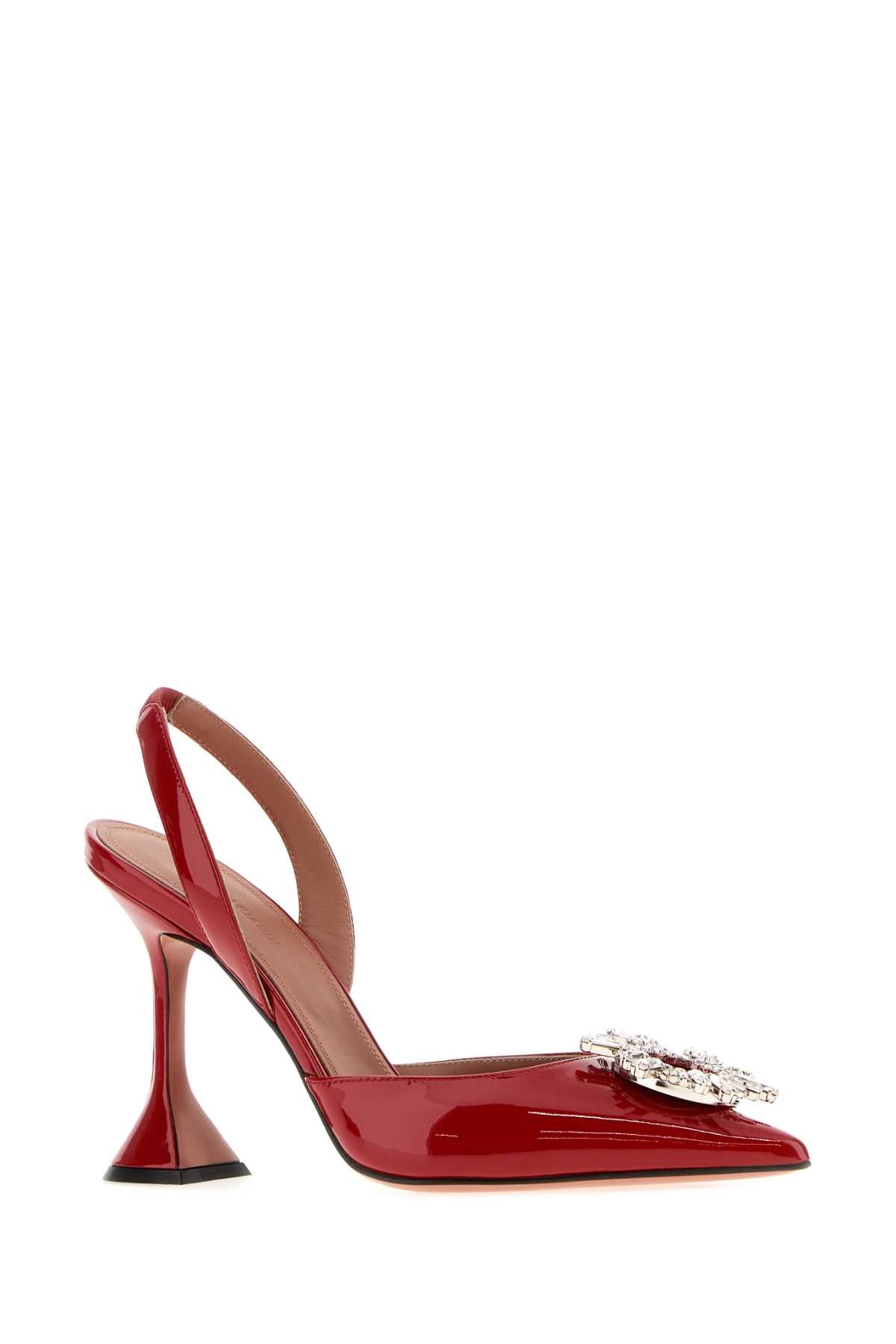 Amina Muaddi Women Red Leather Begum Pumps AMINA MUADDI