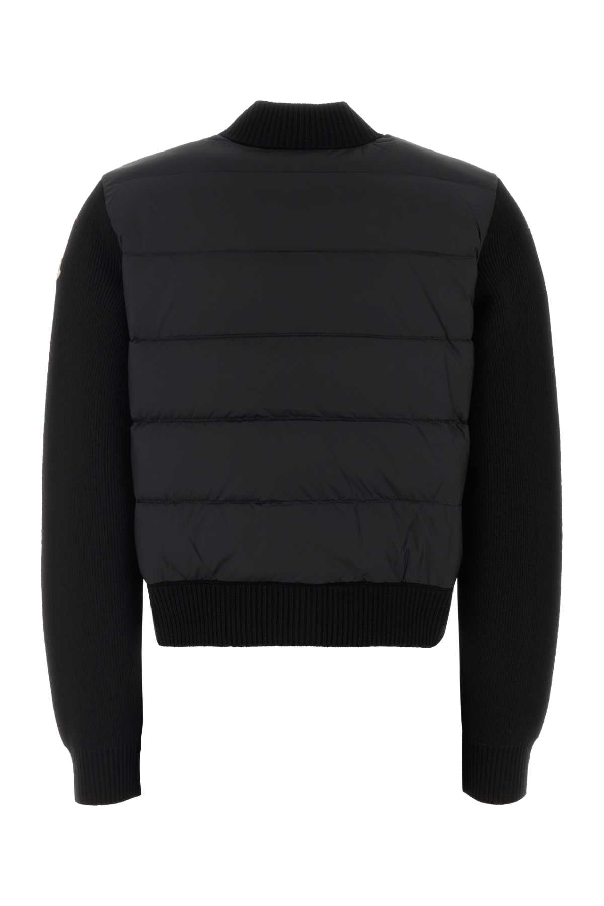 Moncler Women Black Stretch Wool Blend Cardigan MONCLER