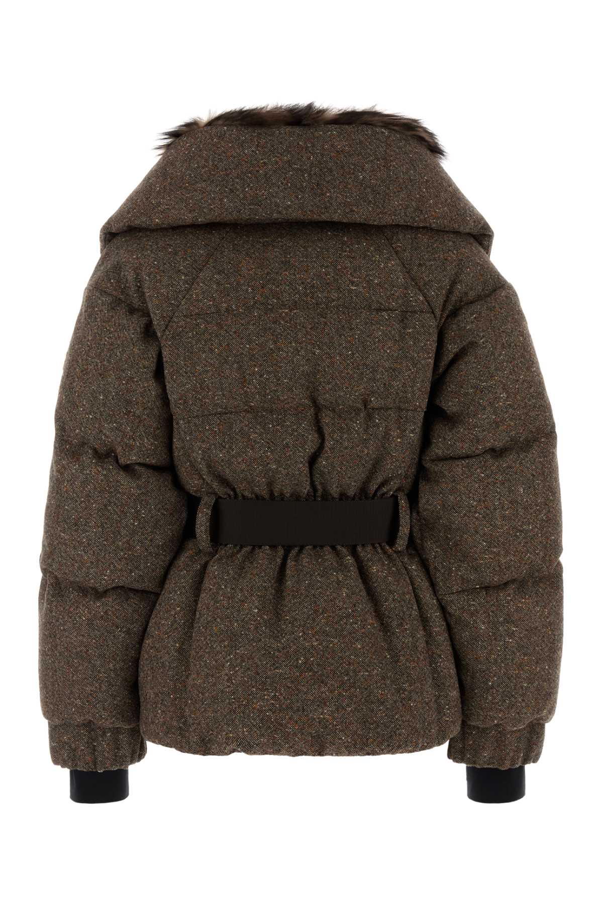 Moncler Grenoble Women Melange Brown Wool Gelise Down Jacket MONCLER GRENOBLE