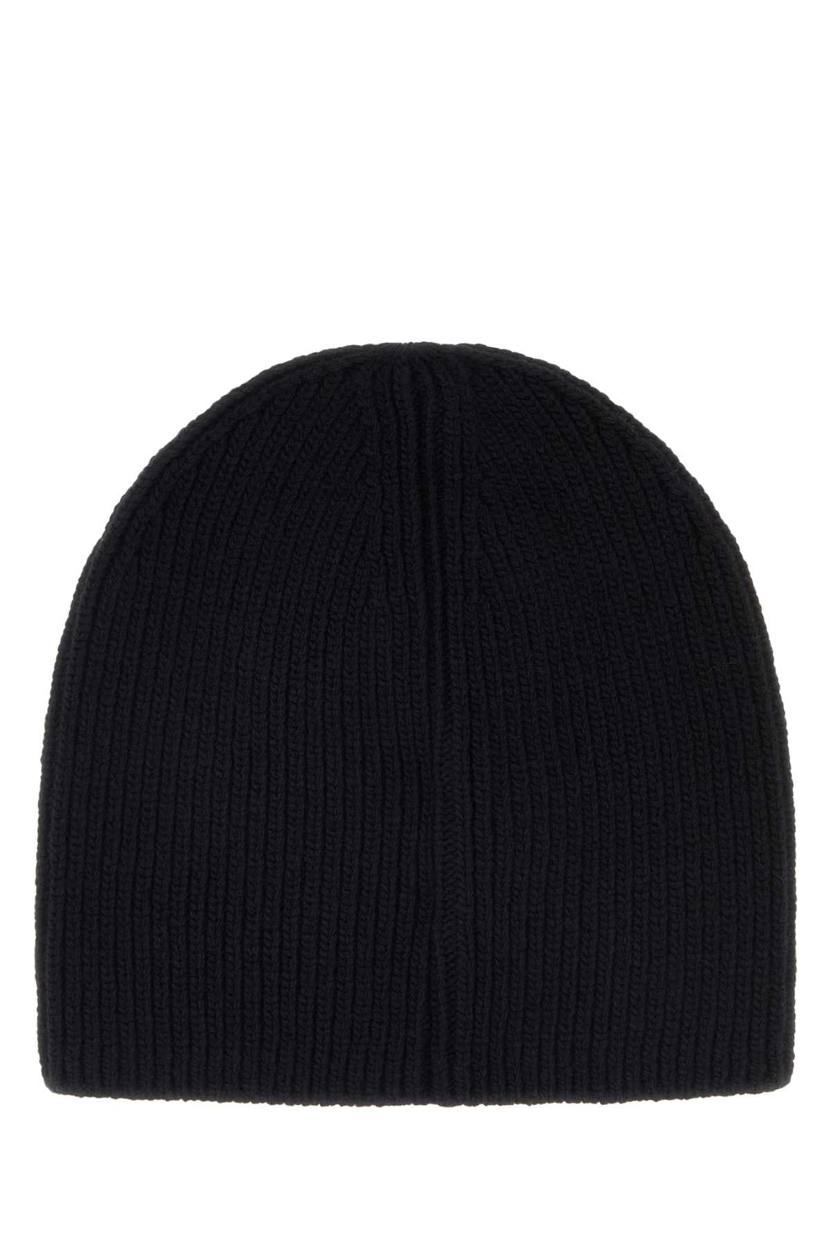 Moncler Men Black Wool Beanie Hat MONCLER