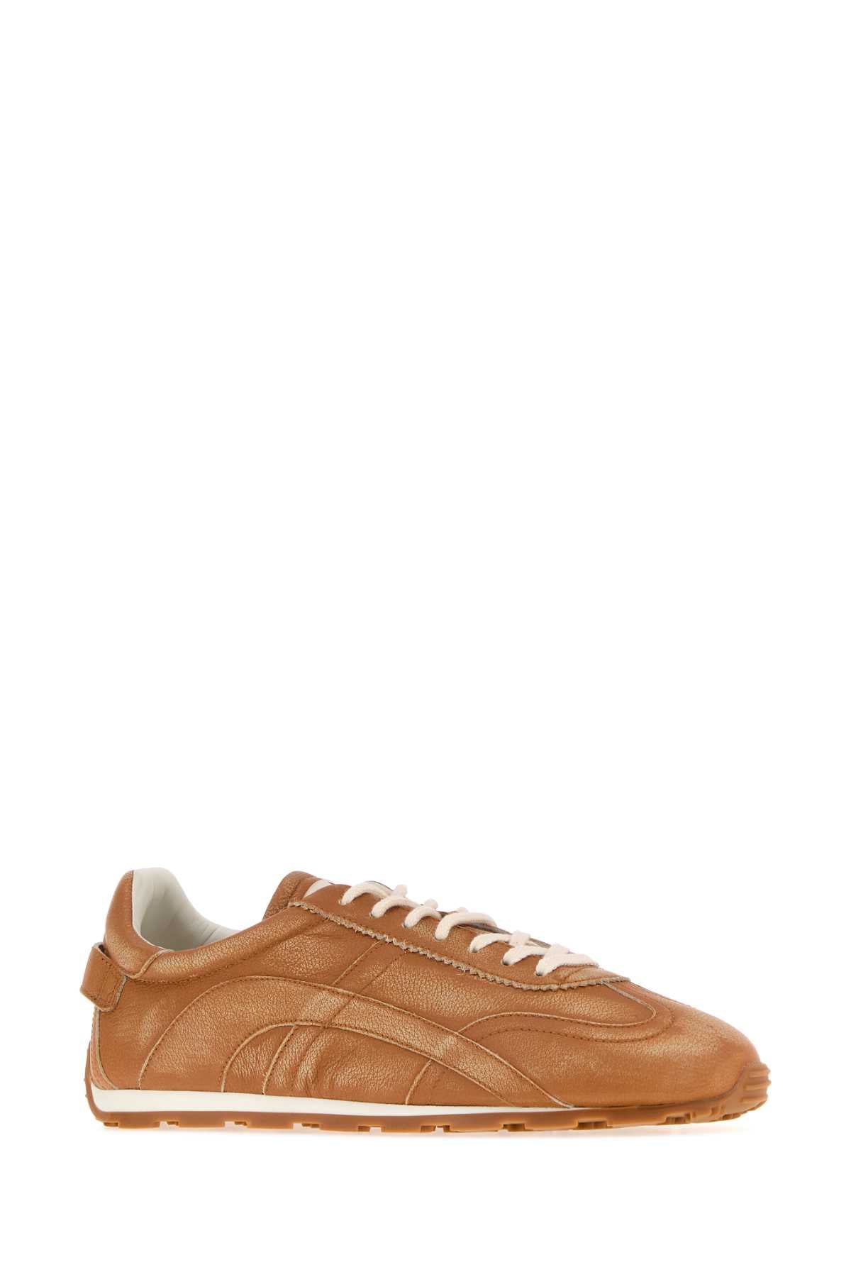 Dsquared Men Camel Nappa Leather Sneakers DSQUARED2