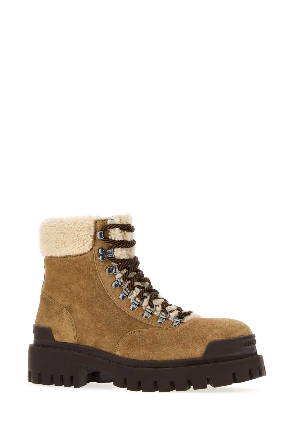Balenciaga Men Camel Suede Winter Ankle Boots BALENCIAGA