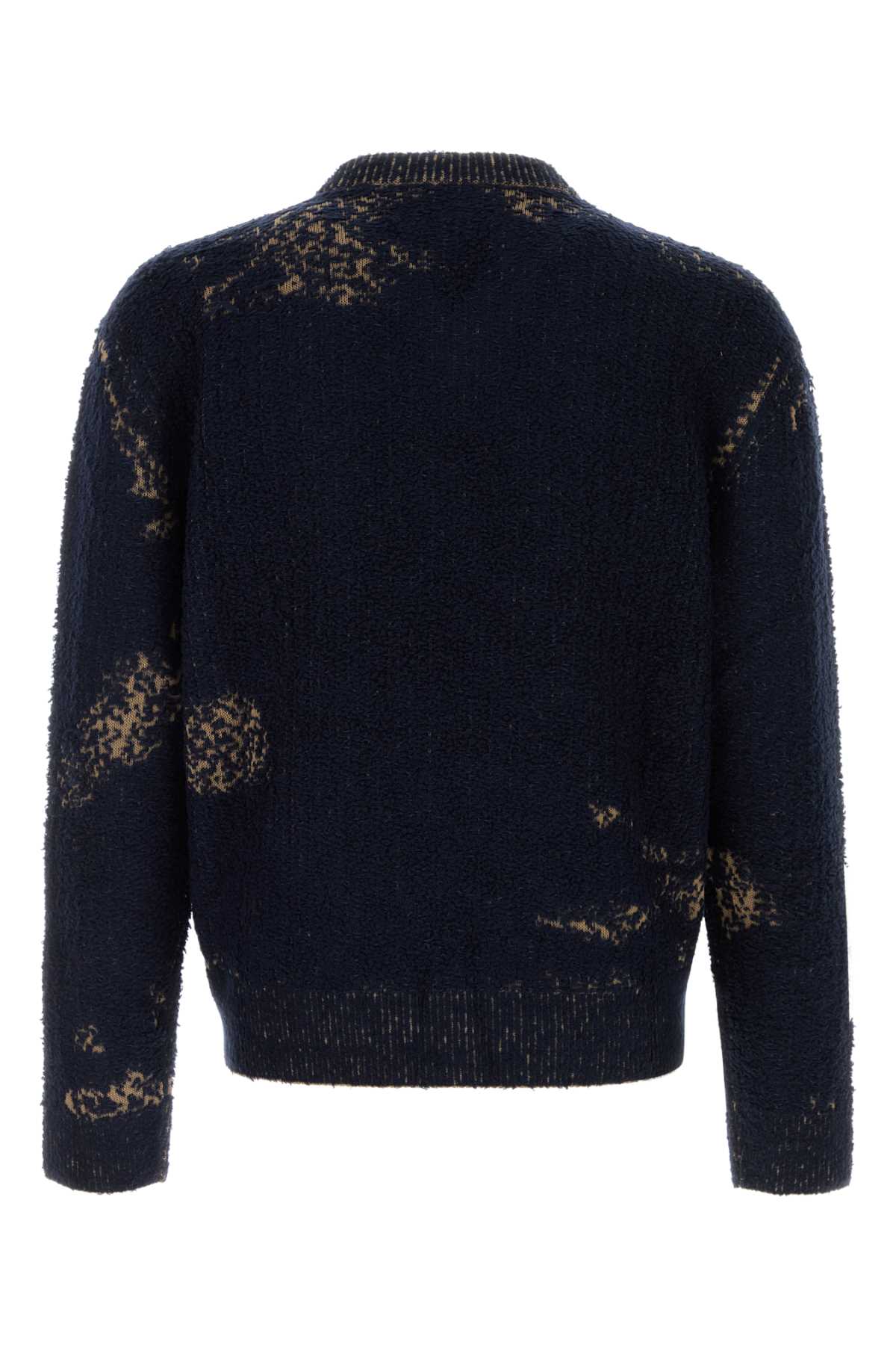 Maison Margiela Men Navy Blue Cotton Blend Sweater MAISON MARGIELA
