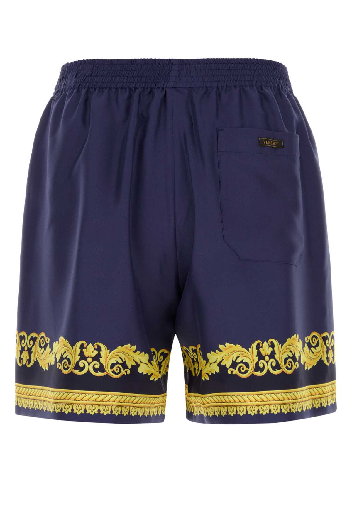 Versace Men Blue Silk Bermuda Shorts VERSACE