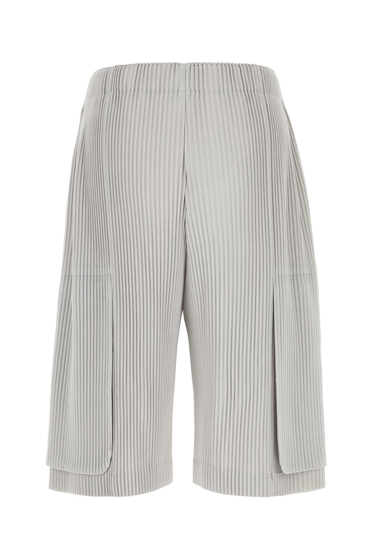 Homme Plisse' Issey Miyake Men Light Grey Polyester Bermuda Shorts HOMME PLISSE ISSEY MIYAKE