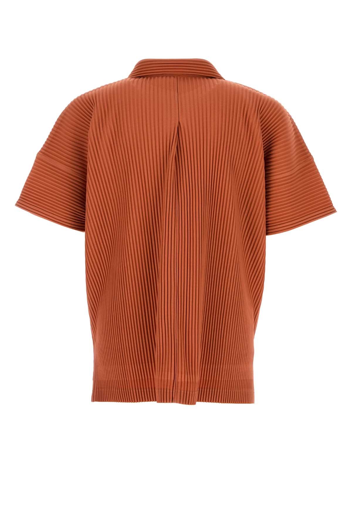 Homme Plisse' Issey Miyake Men Orange Polyester Shirt HOMME PLISSE ISSEY MIYAKE
