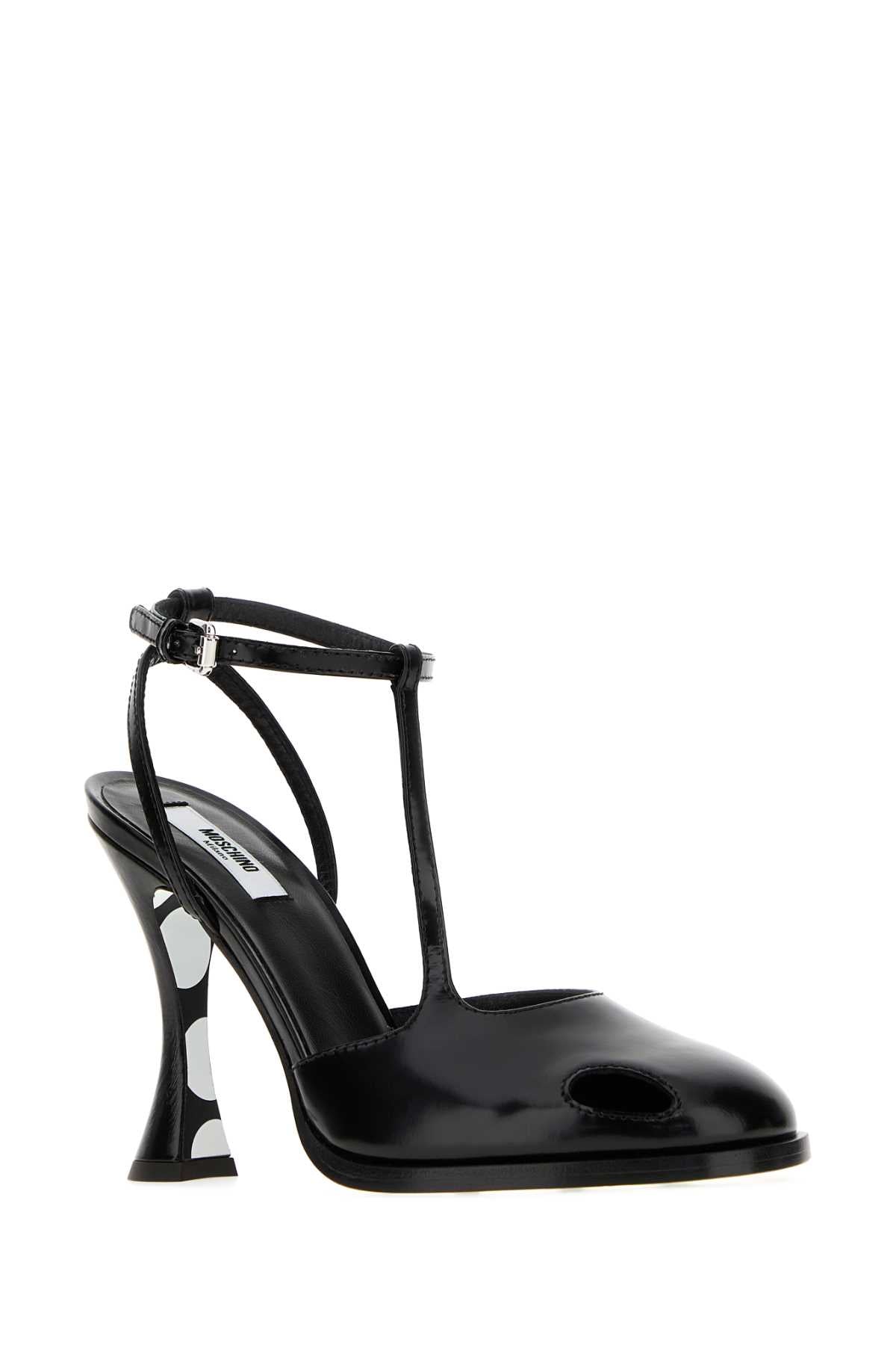 Moschino Women Black Leather Pumps MOSCHINO