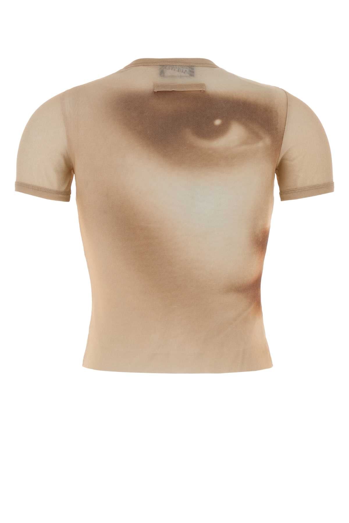 Jean Paul Gaultier Women Mesh Baby Tee Printed Face JEAN PAUL GAULTIER