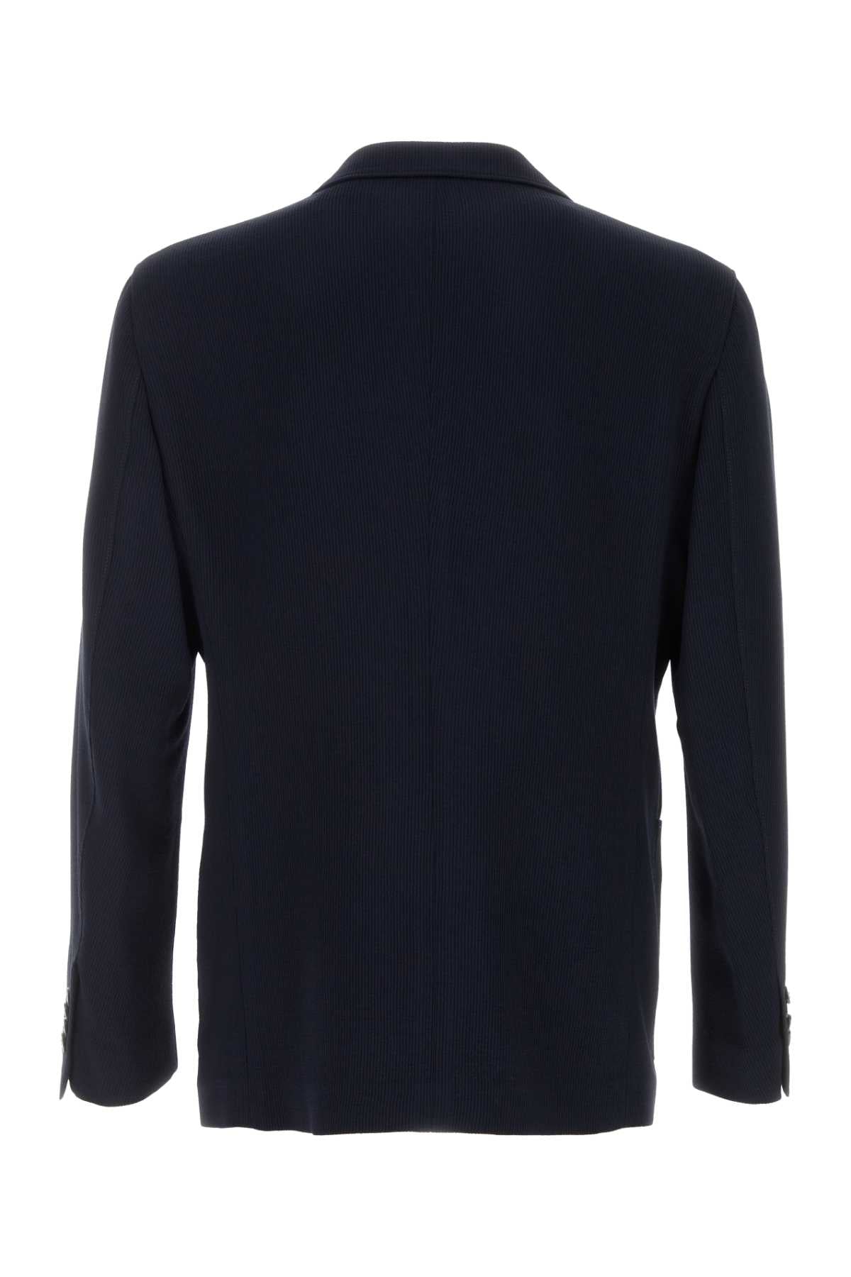 Giorgio Armani Men Navy Blue Jersey Blazer GIORGIO ARMANI