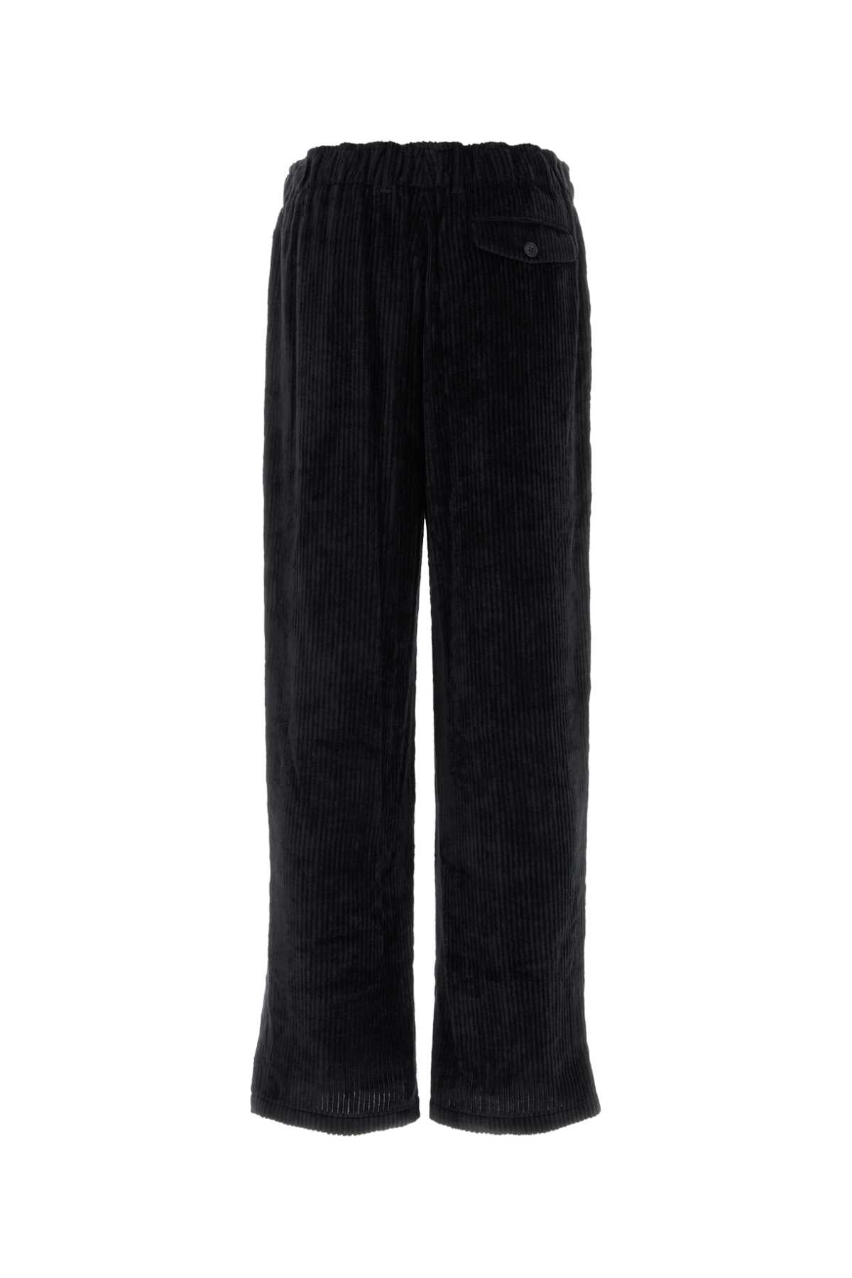 Giorgio Armani Men Charcoal Corduroy Wide-Leg Pant