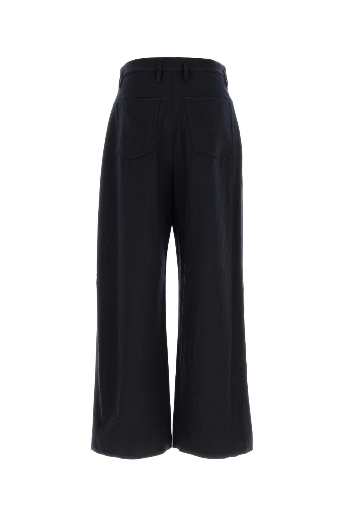 Giorgio Armani Men Midnight Blue Wool Wide-Leg Pant GIORGIO ARMANI
