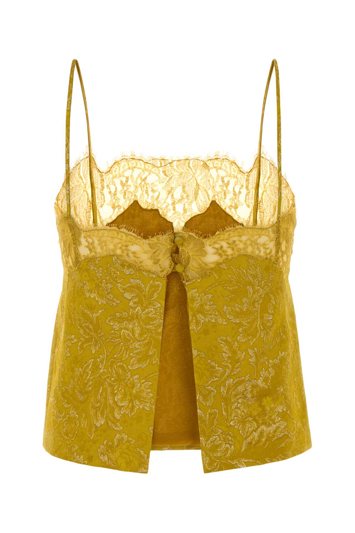 Saint Laurent Women Gold Jacquard Top SAINT LAURENT