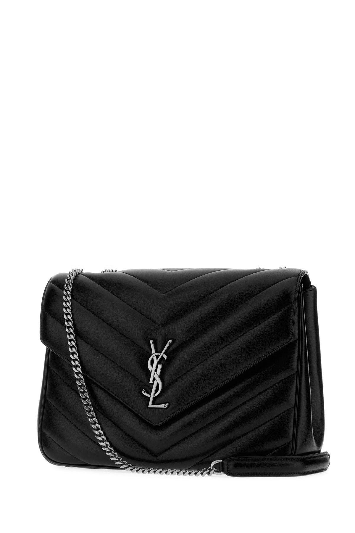 Saint Laurent Women Black Leather Large Lou Lou Shoulder Bag SAINT LAURENT