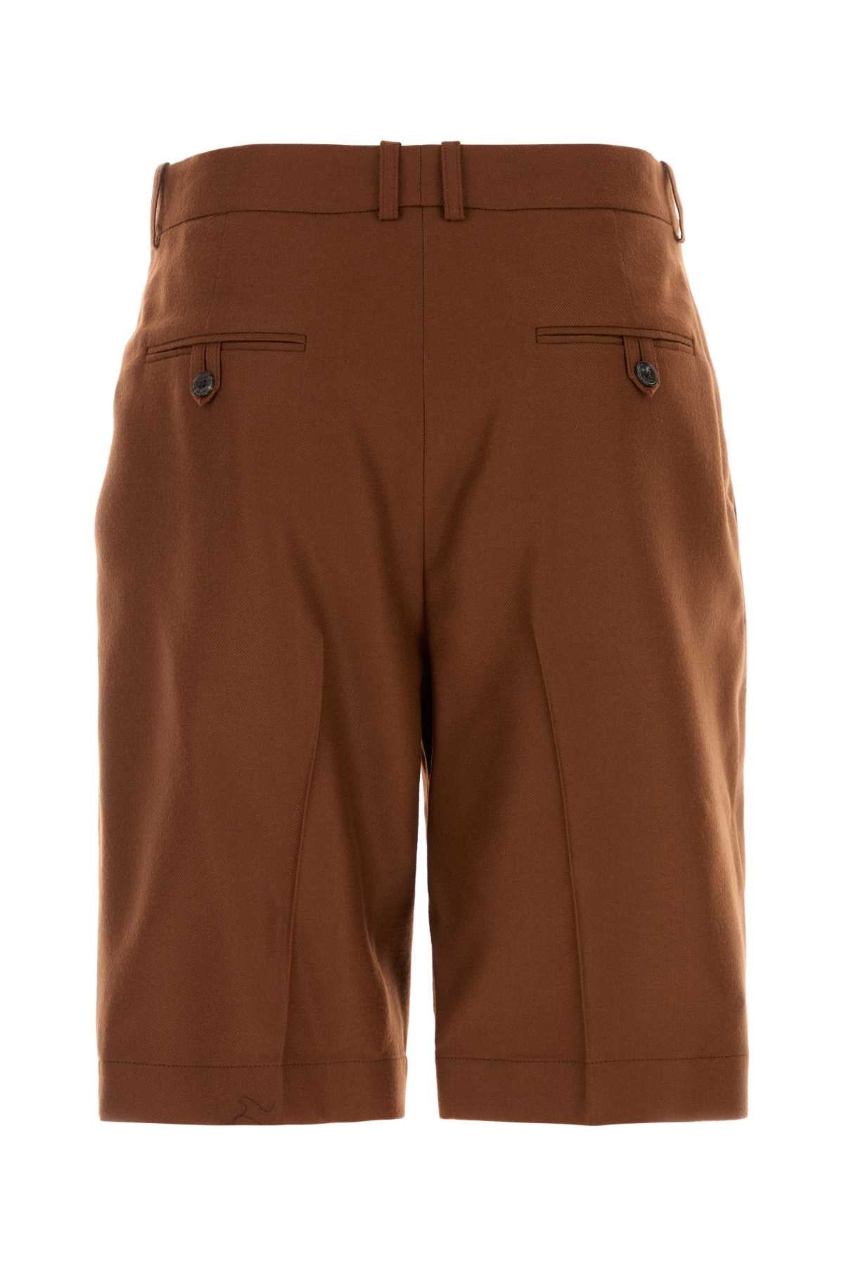 Saint Laurent Women Caramel Cashmere Bermuda Shorts SAINT LAURENT