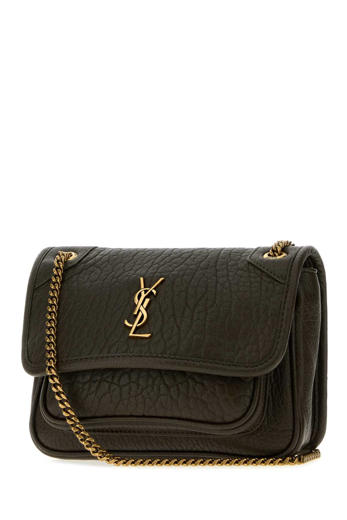 Saint Laurent Women Dark Green Leather Mini Niki Crossbody Bag SAINT LAURENT