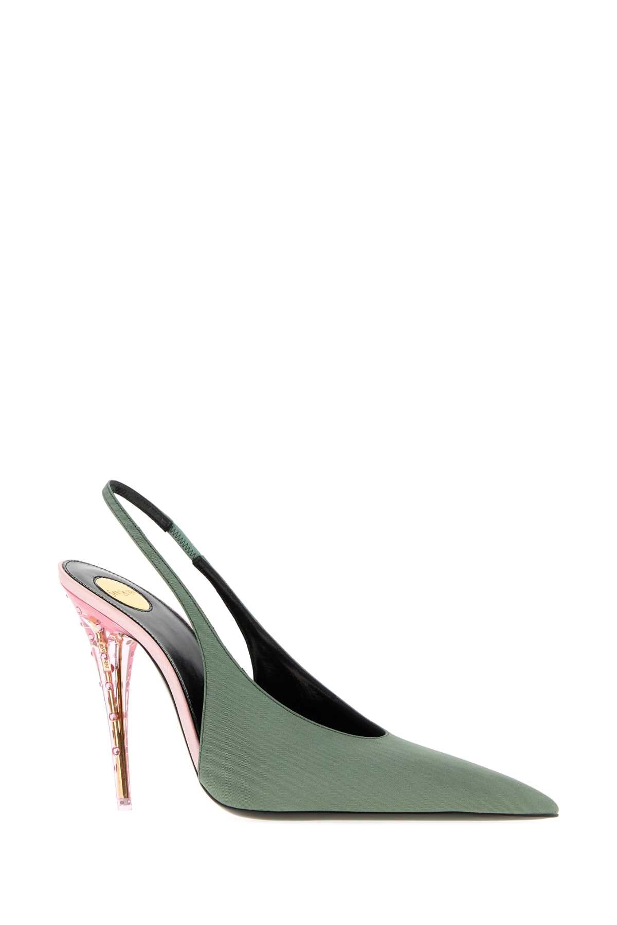 Saint Laurent Women Green Fabric Loredana Pumps SAINT LAURENT