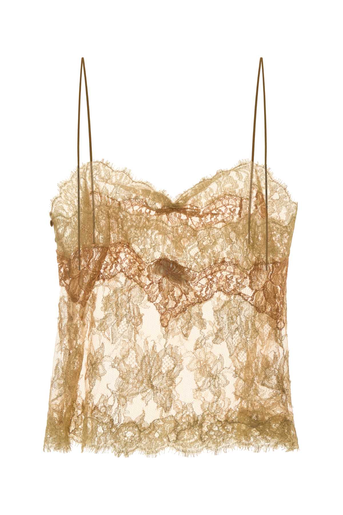Saint Laurent Women Gold Lace Top SAINT LAURENT