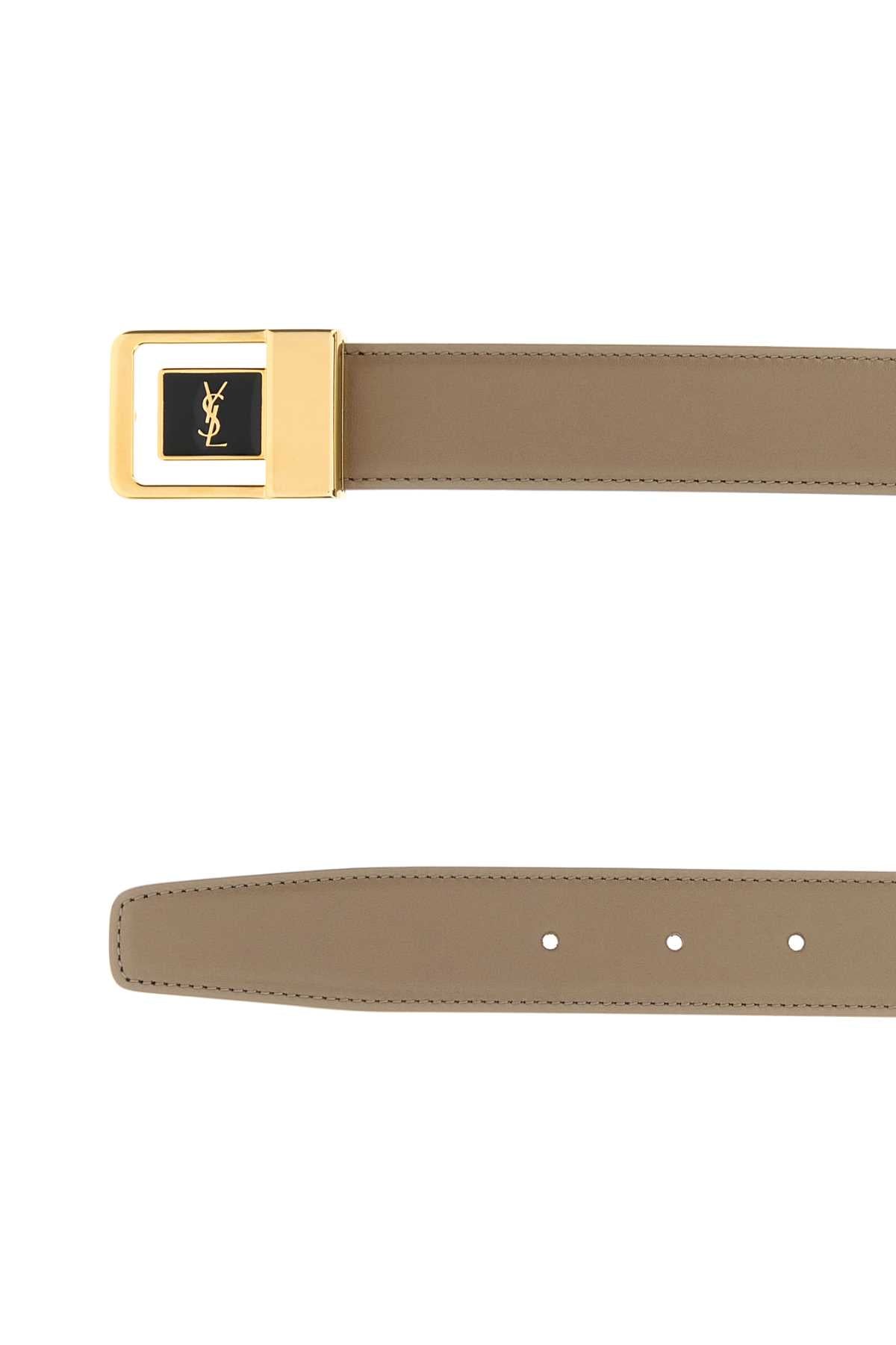 Saint Laurent Women Dove Grey Leather Belt SAINT LAURENT