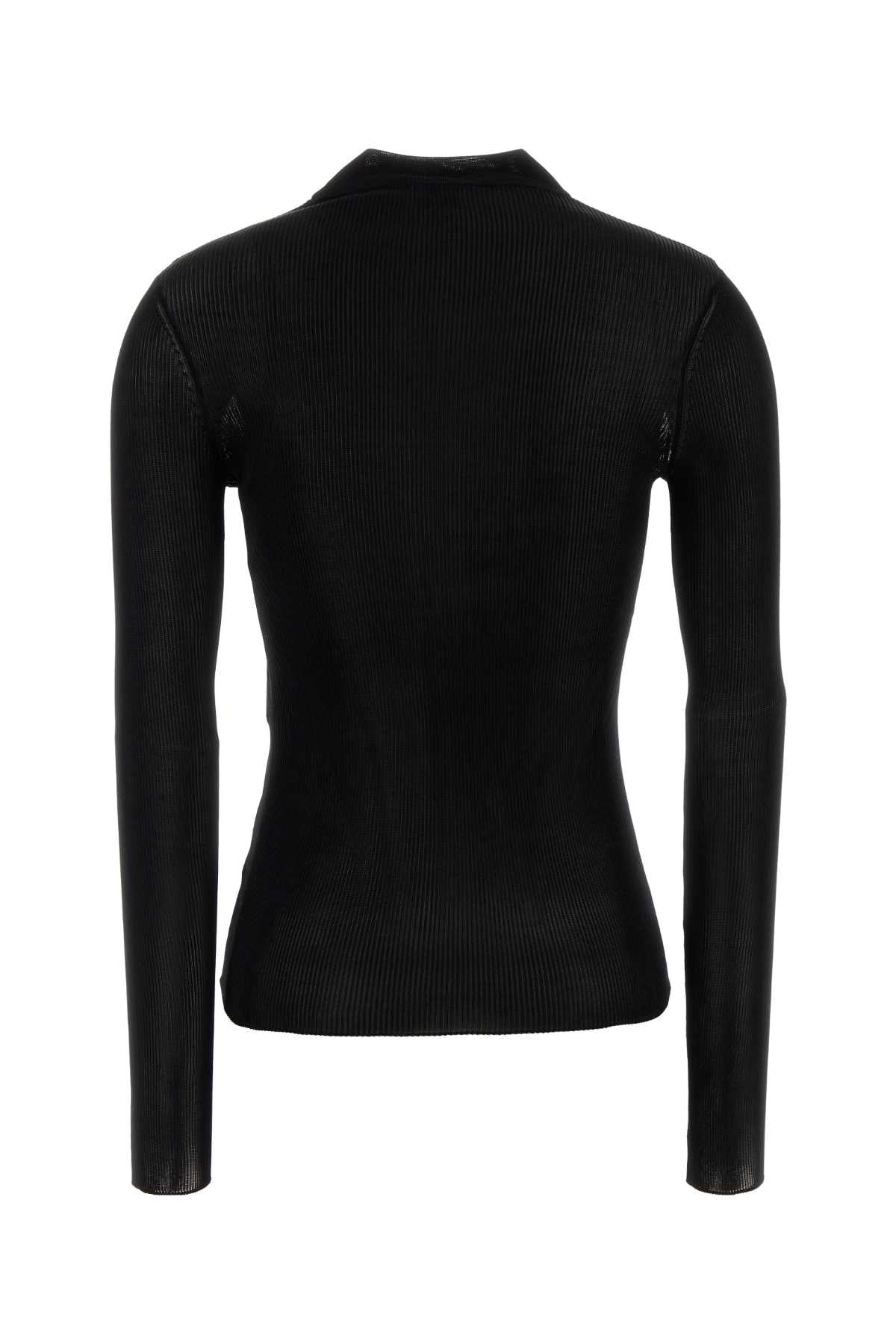 Saint Laurent Women Black Silk T-Shirt SAINT LAURENT