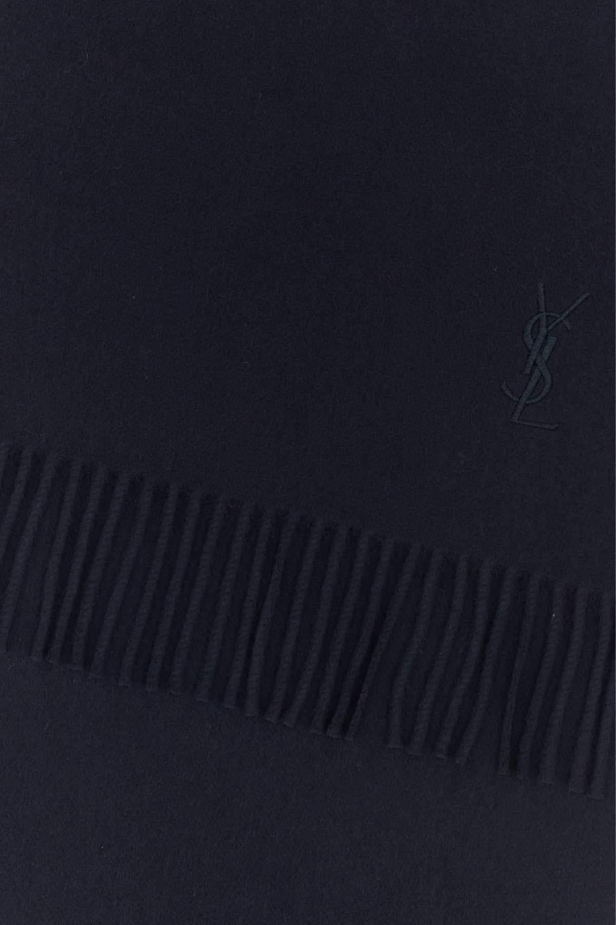Saint Laurent Men Navy Blue Cashmere Scarf SAINT LAURENT